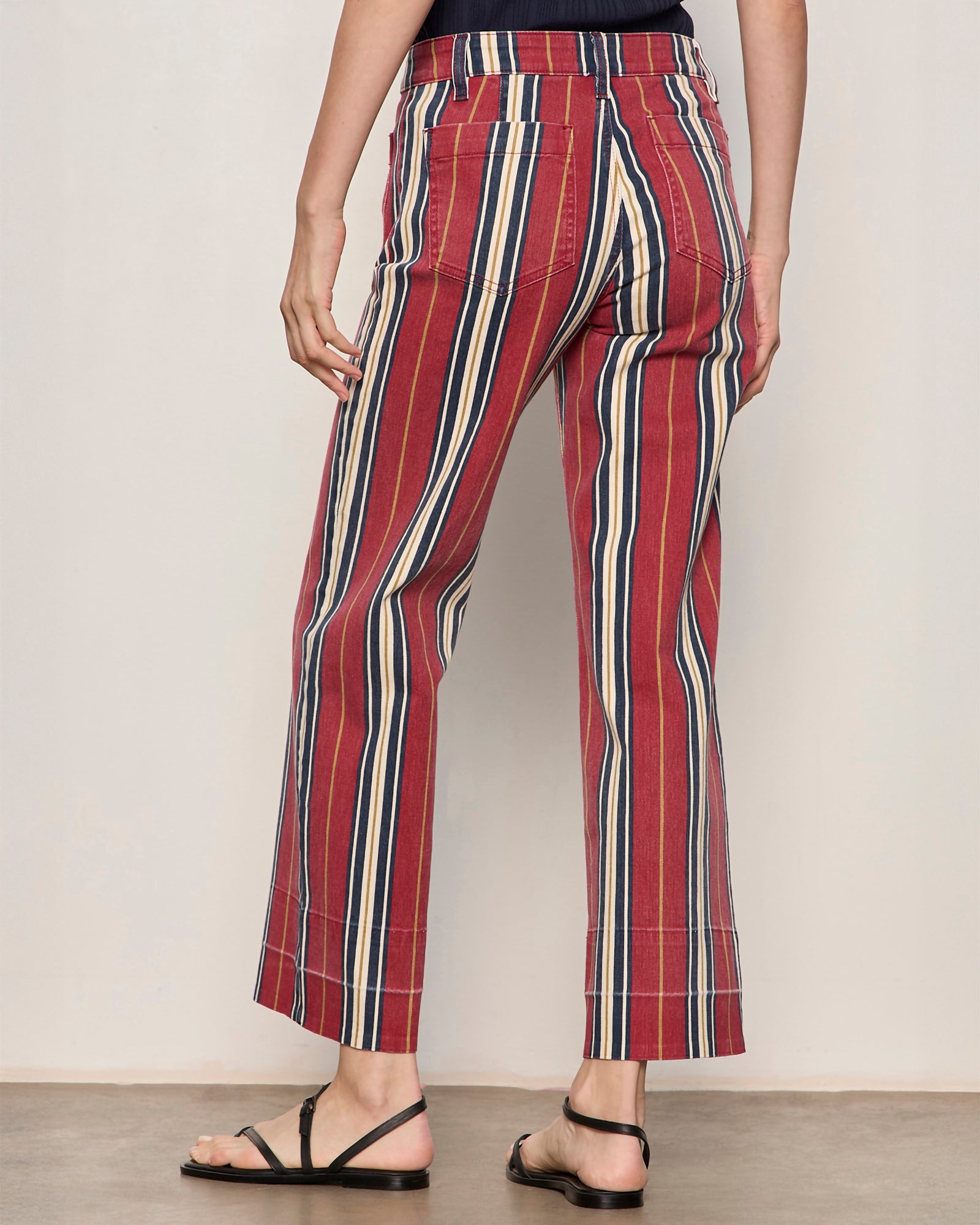 Sanctuary Mariner Pant in Very Berry Stripe