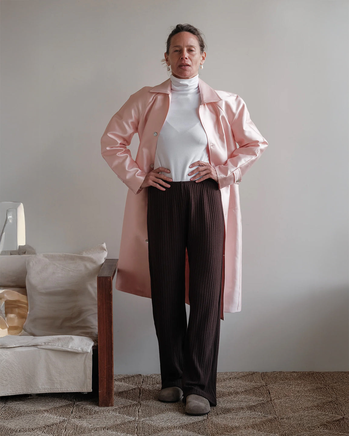 DONNI. The Sweater Rib Simple Pant In Espresso