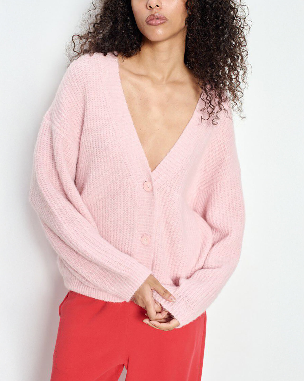 American Vintage East Cardigan in Cotton Candy Melange or Pearl Melange