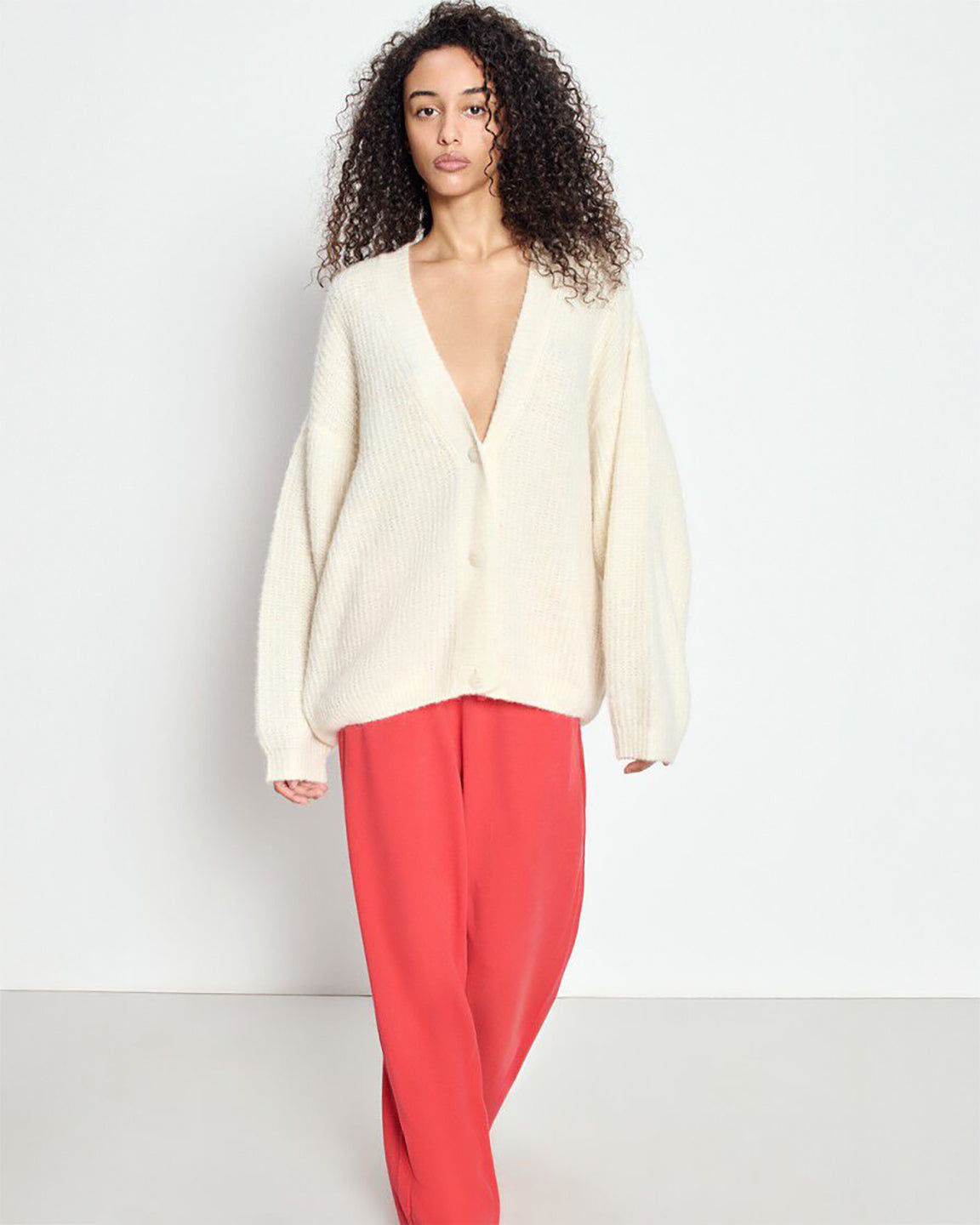 American Vintage East Cardigan in Cotton Candy Melange or Pearl Melange