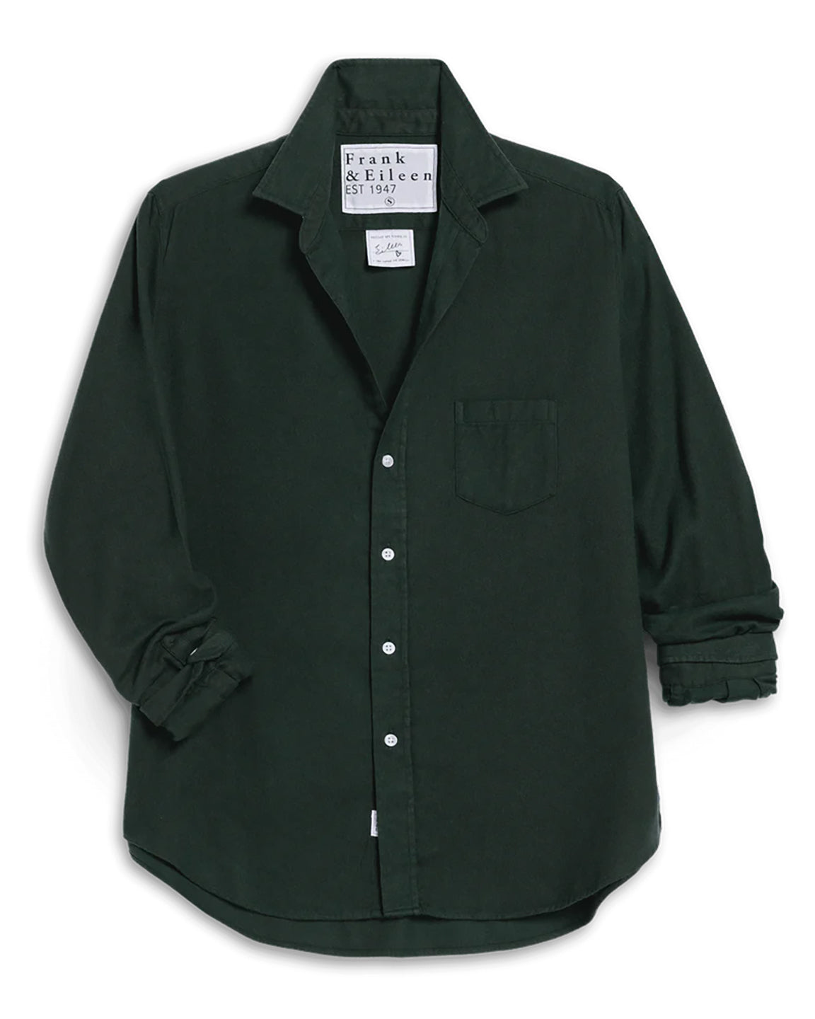 Frank & Eileen Eileen Cashmere Touch Relaxed Button Up Shirt In Green
