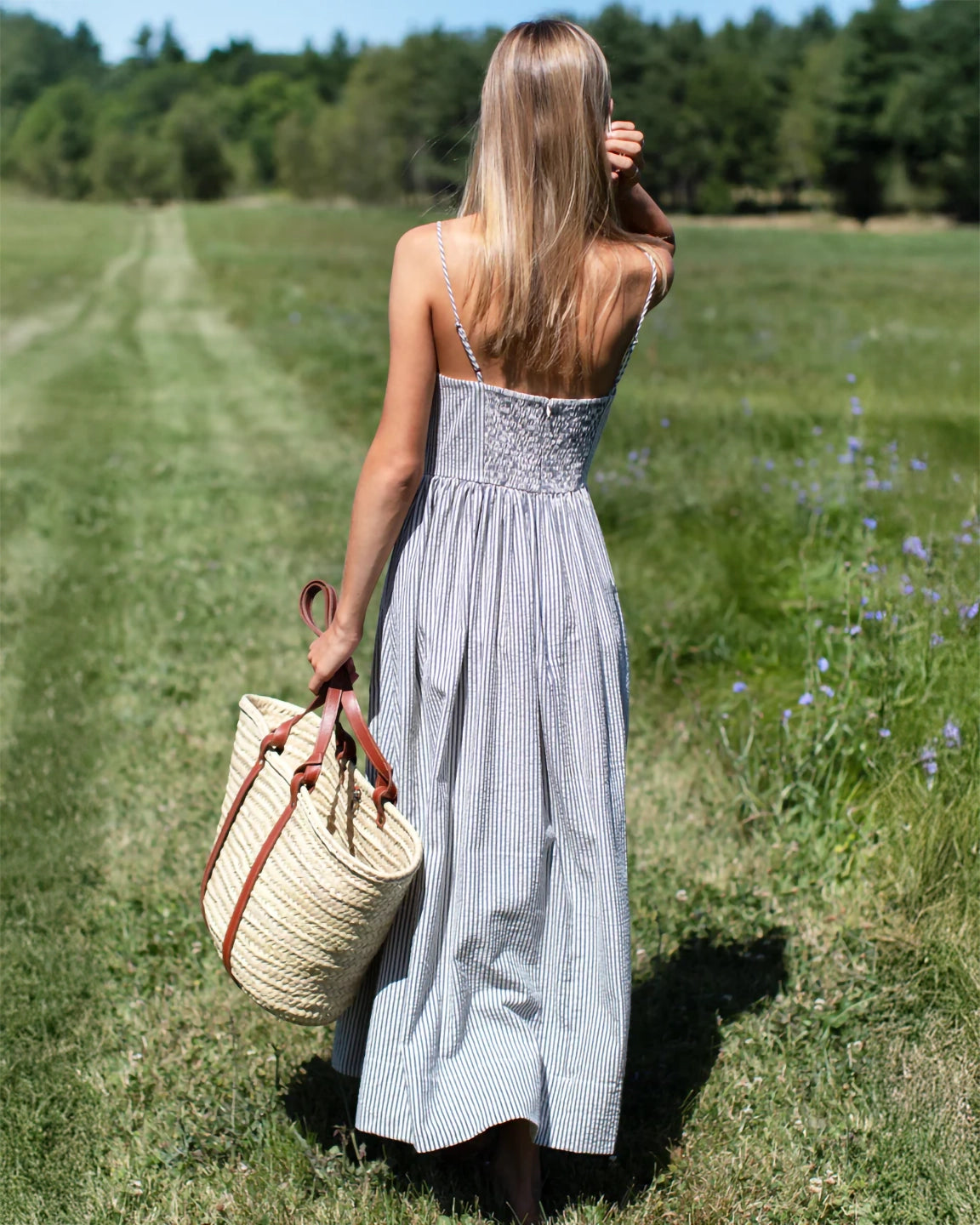 Emerson Fry Cotton Day Dress in Newburyport Stripe