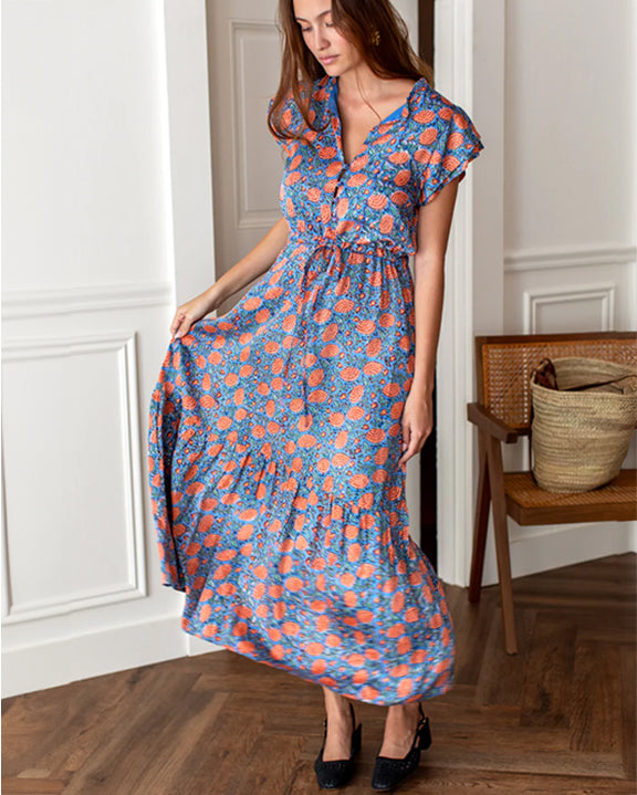 Emerson Fry Frances 3 Frill Dress in Chateau Flower