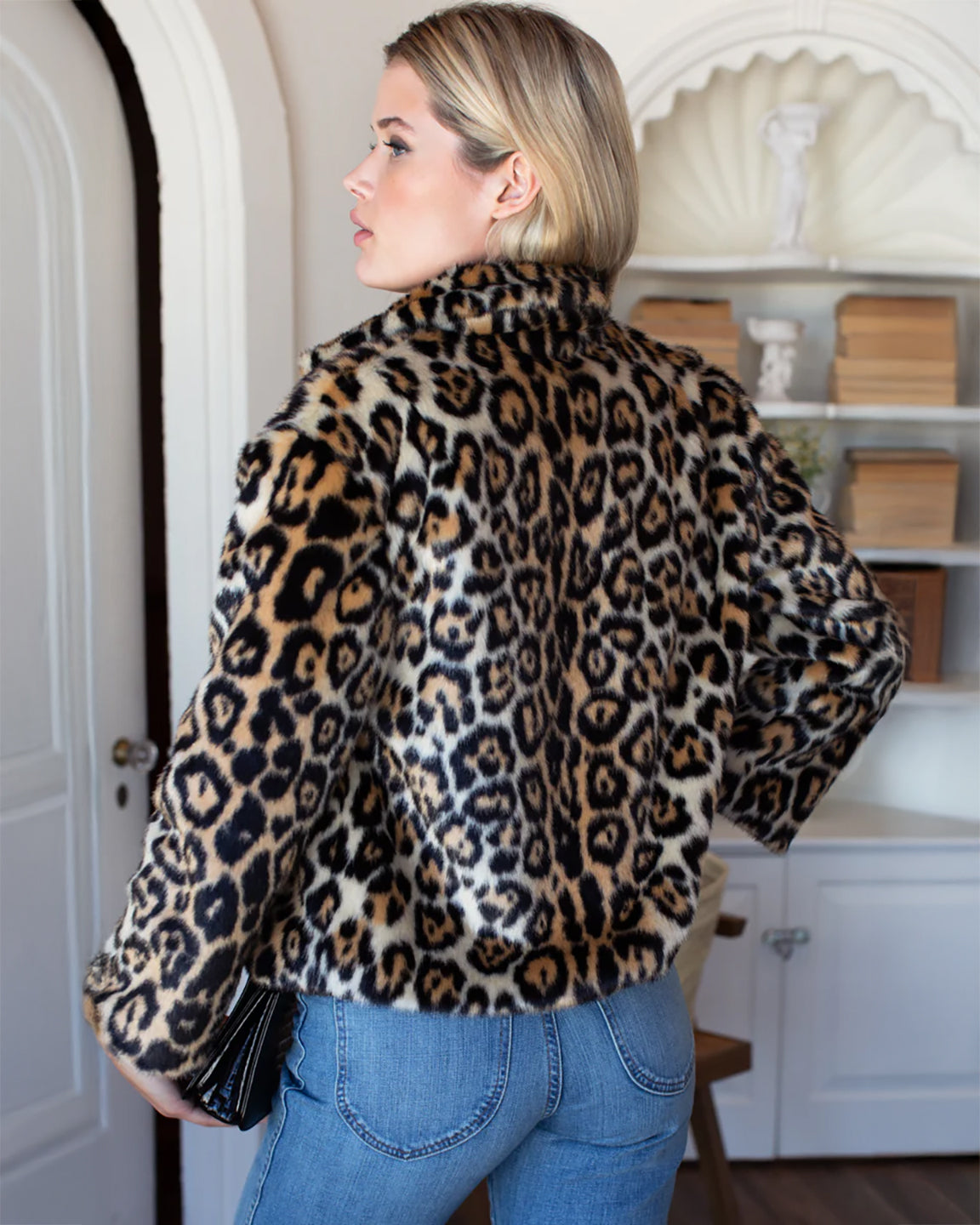 Emerson Fry Short 60's Coat in Leopard Fur