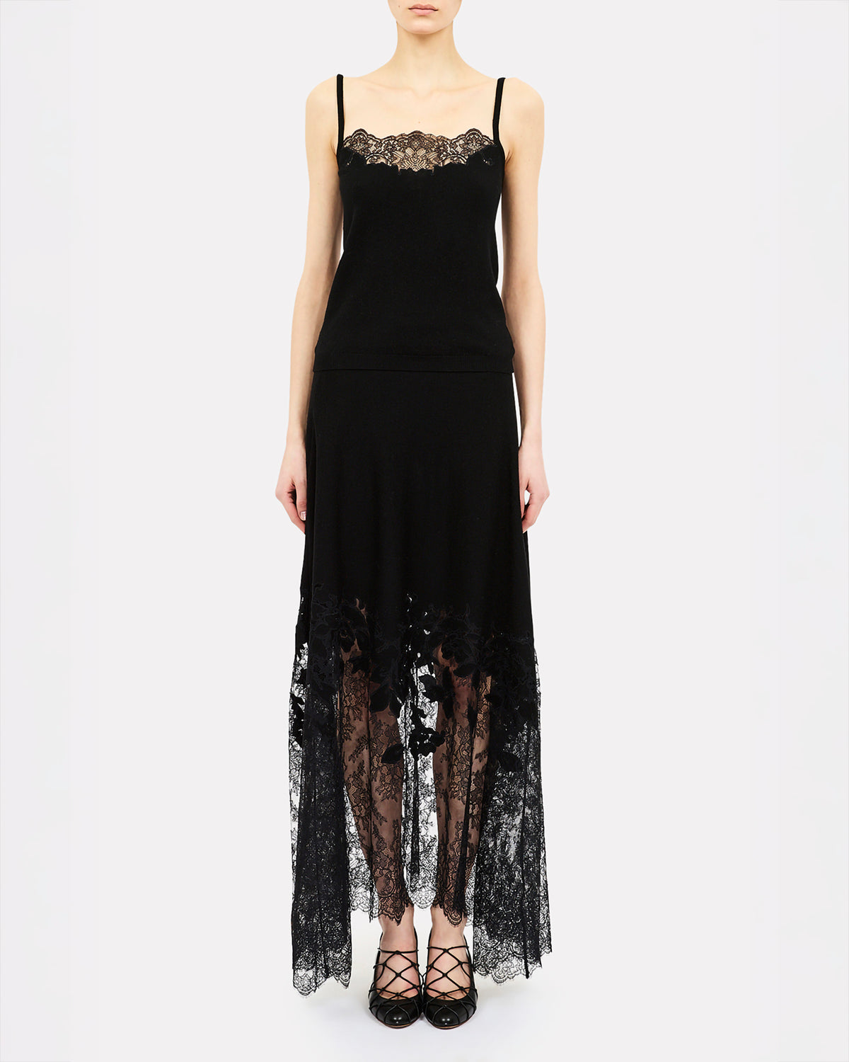 Ulla Johnson Josina Lace Midi Skirt In Noir