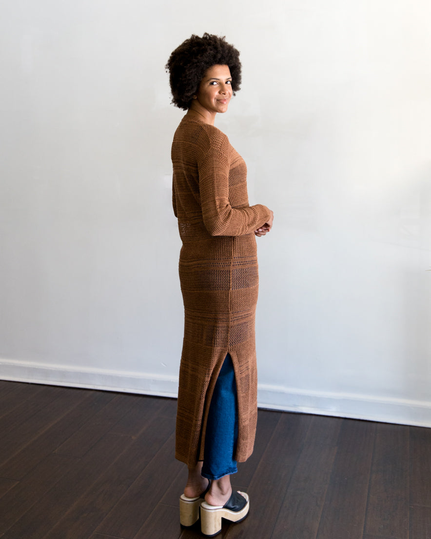 Line Vienna Knit Cardigan in Caramel