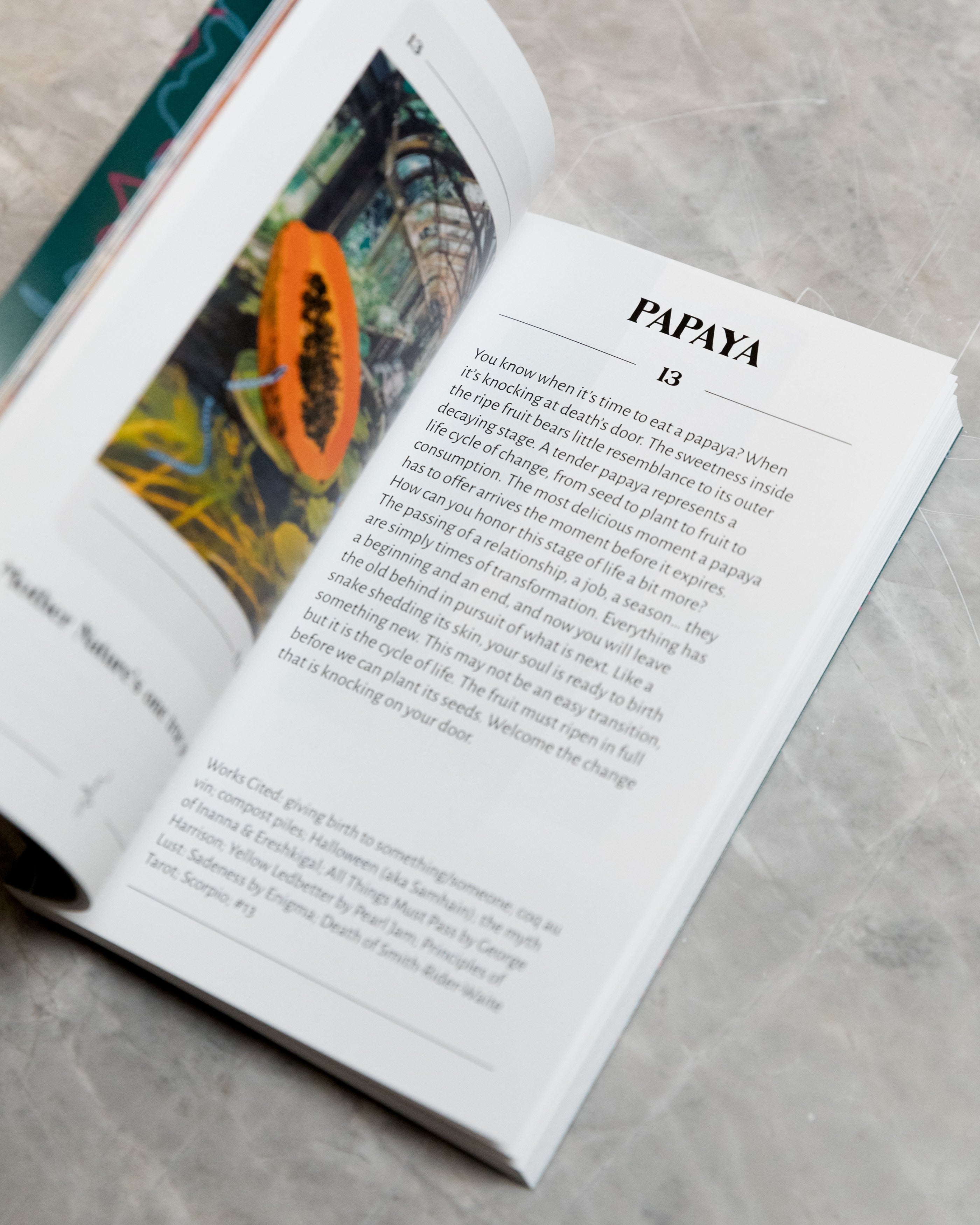 inside the book that says papaya 
