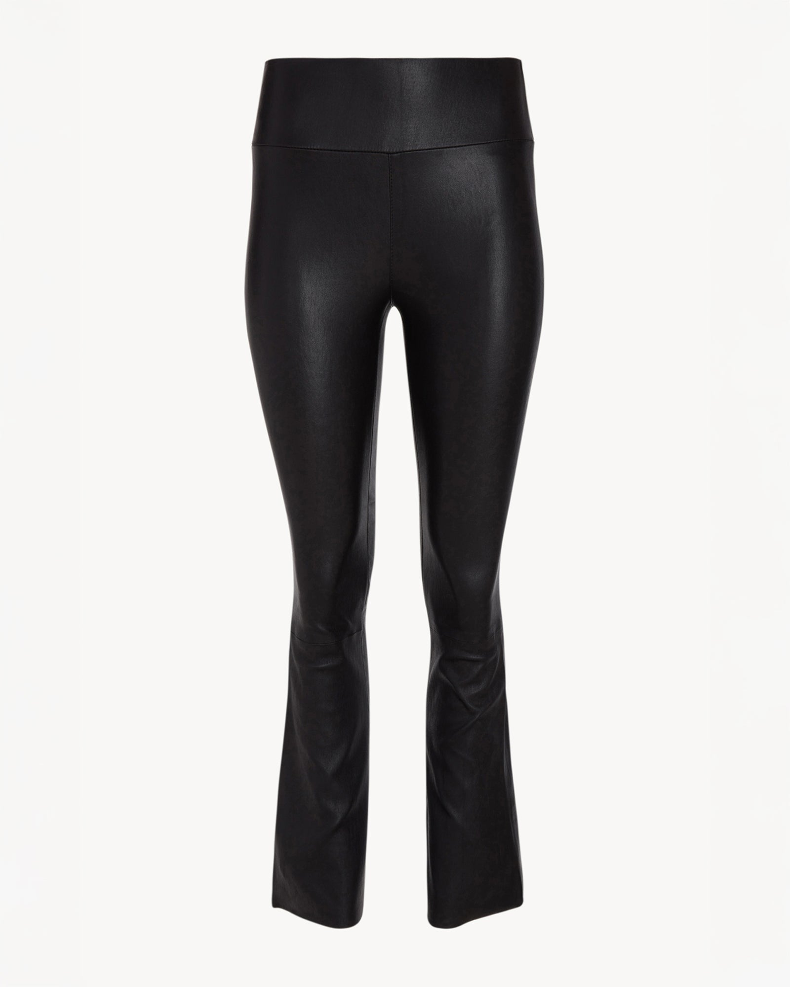 SPRWMN Ankle Flare Leather Pants In Black