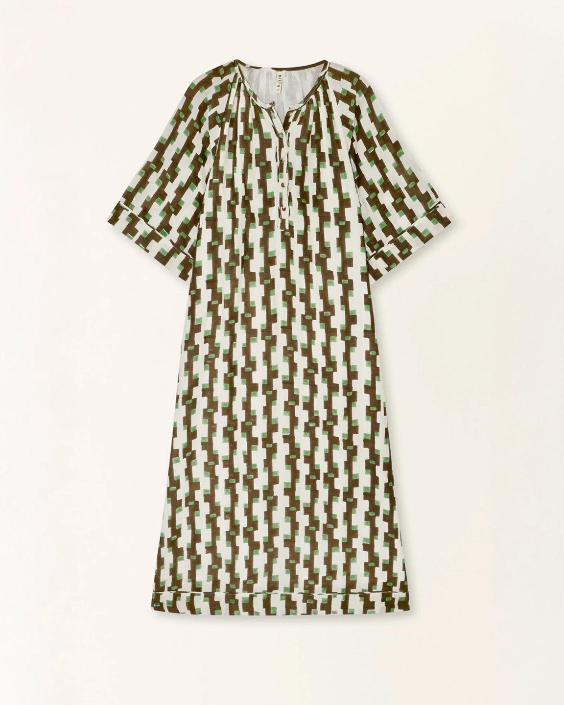 Mirth Faro Caftan in Chocolate Mint Hopscotch