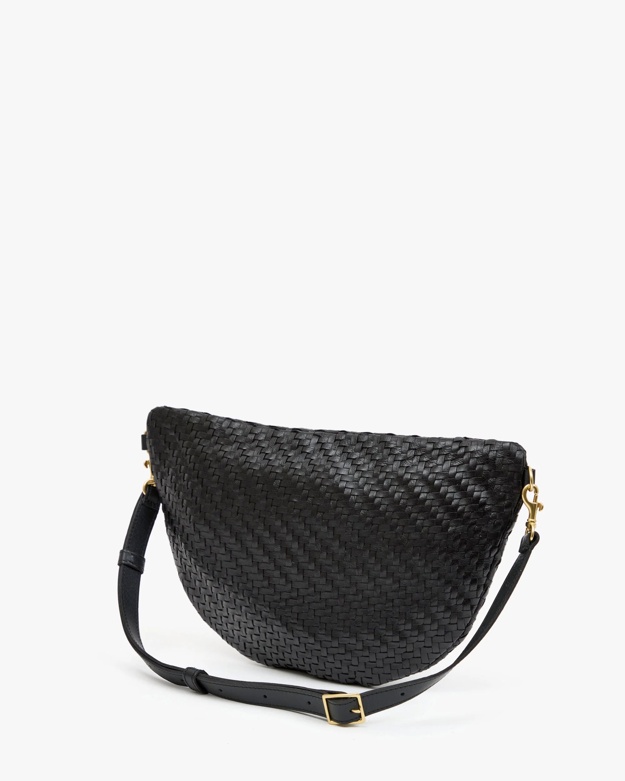 Clare V Grande Fanny in Woven Zig Zag Black
