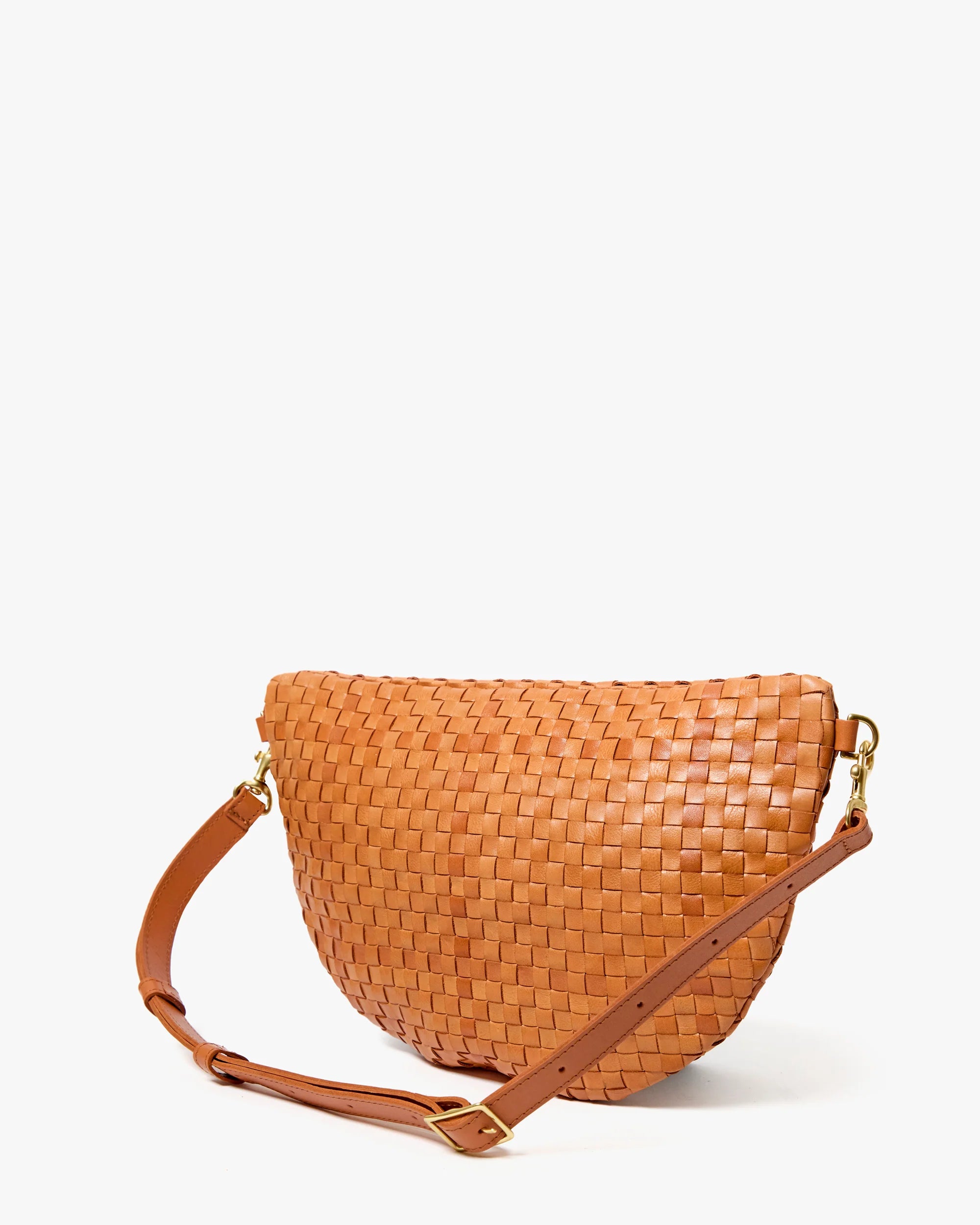 Clare V Grande Fanny Woven Checker in Natural