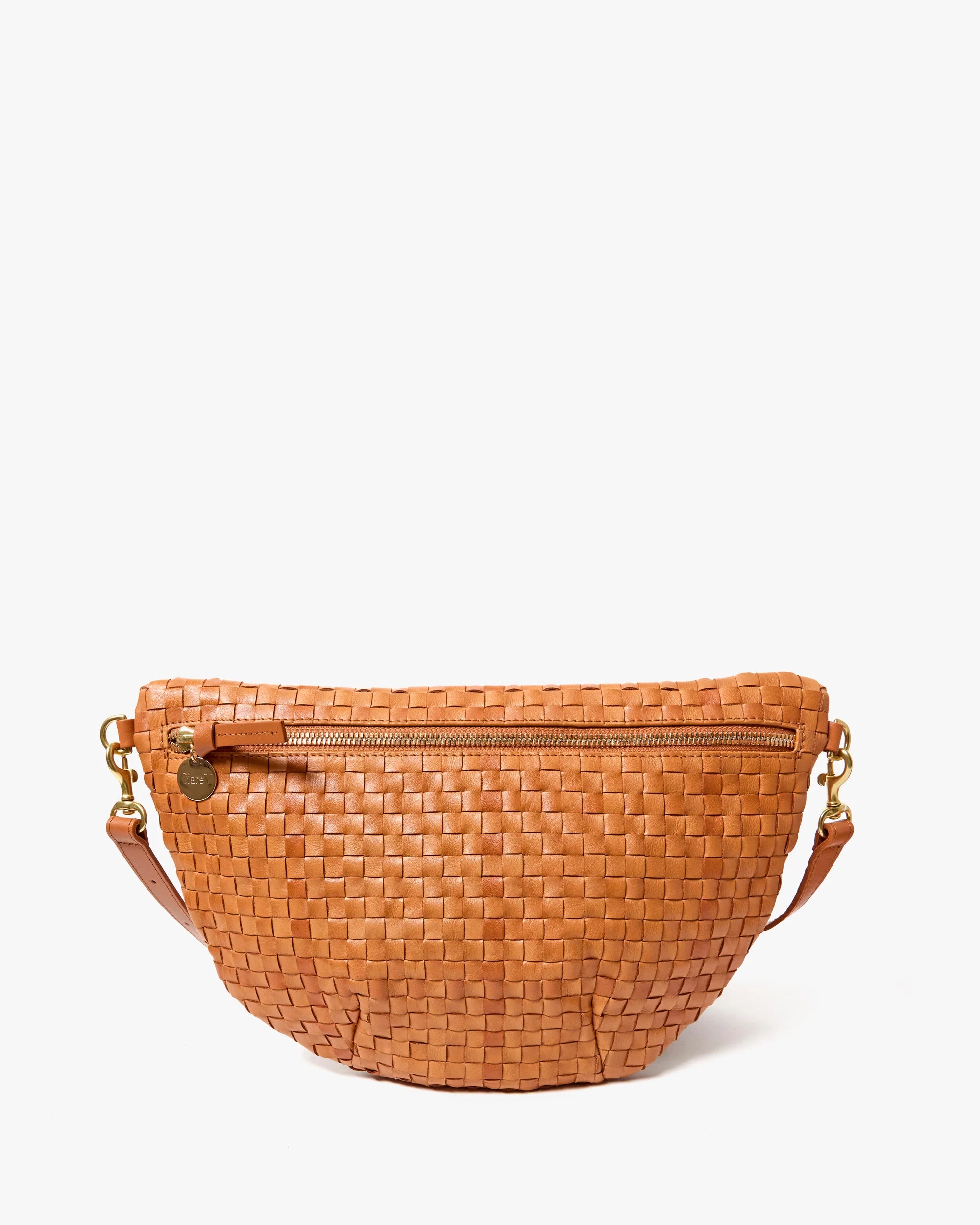 Clare V Grande Fanny Woven Checker in Natural