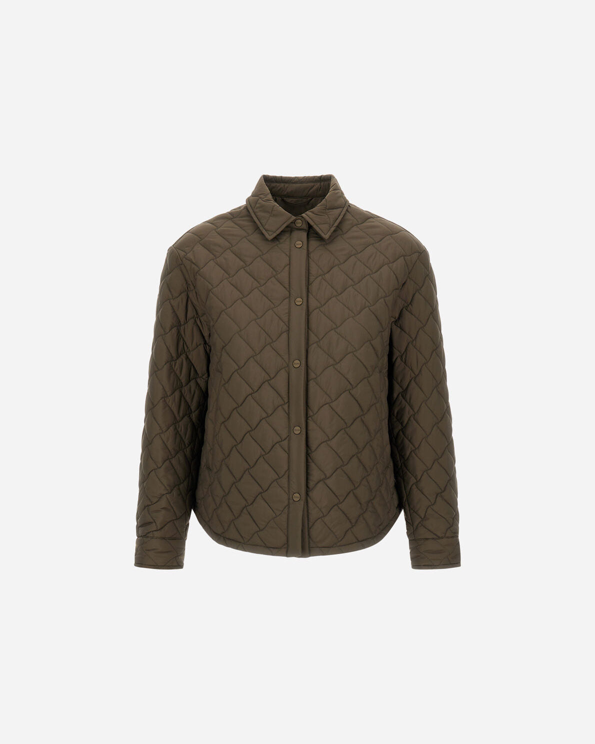 Quilted jacket with diamond pattern on a white background