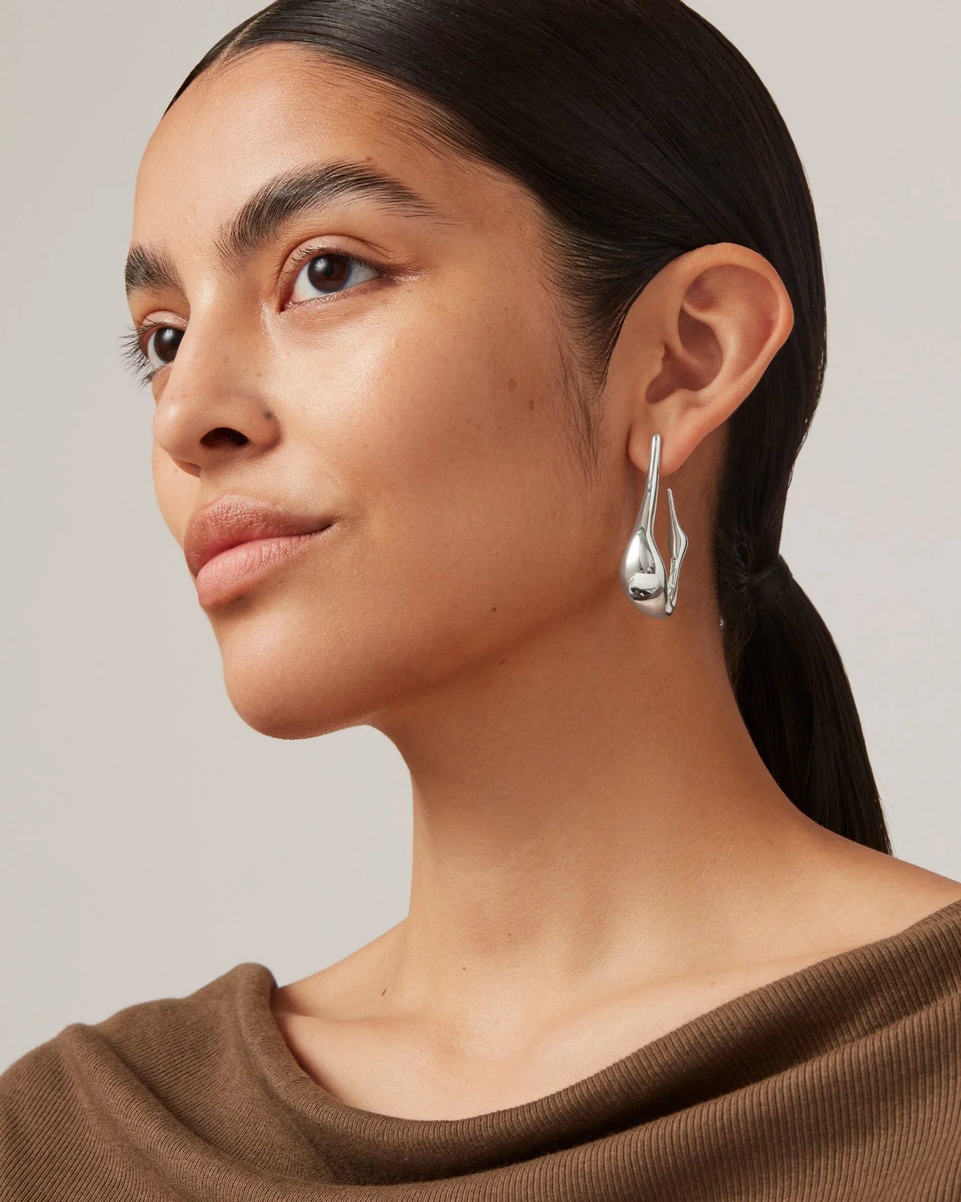 Jenny Bird Medium Colette Earrings in High Polish Silver