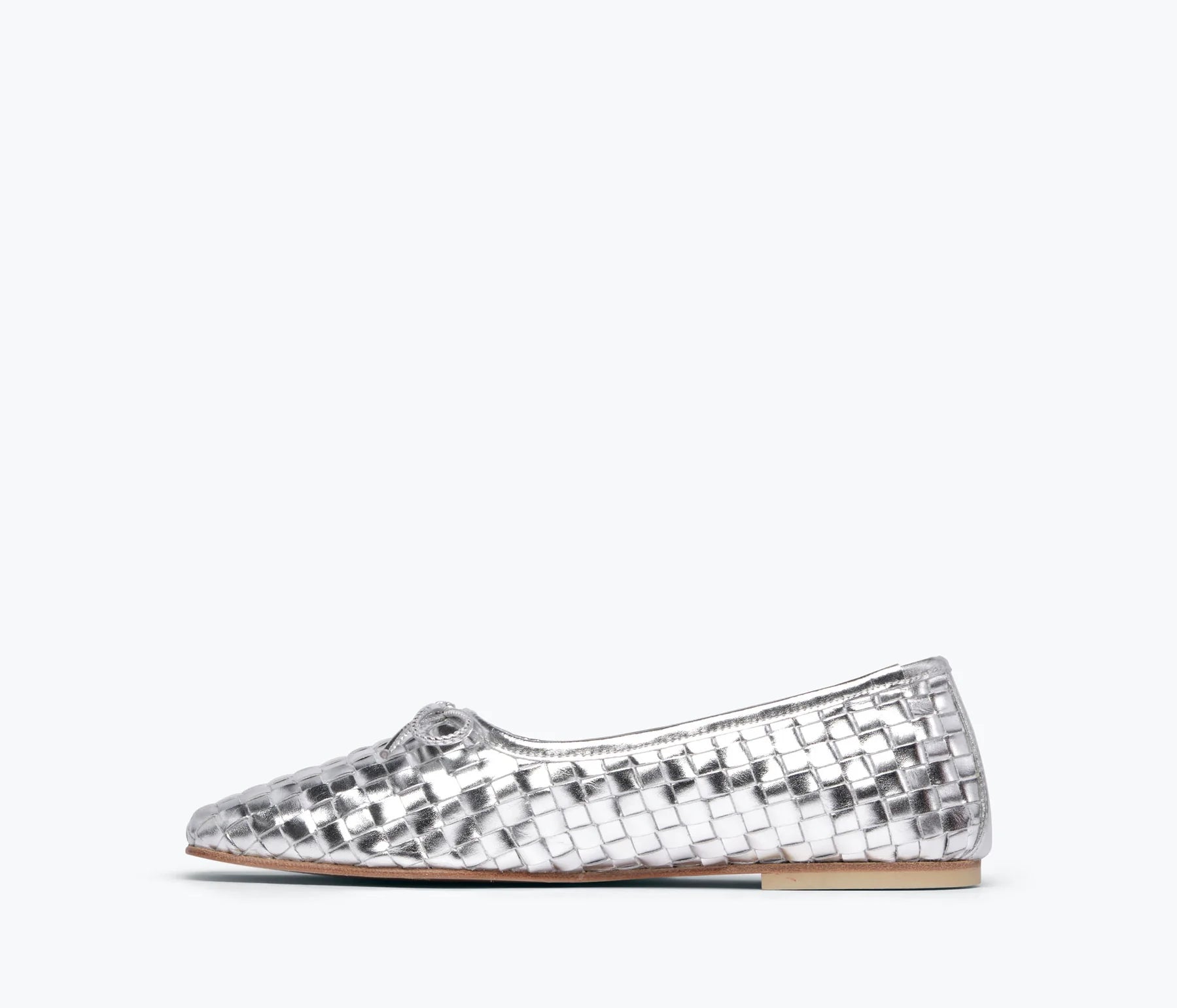 Freda Salvador Jada in Silver Closed Woven Calf