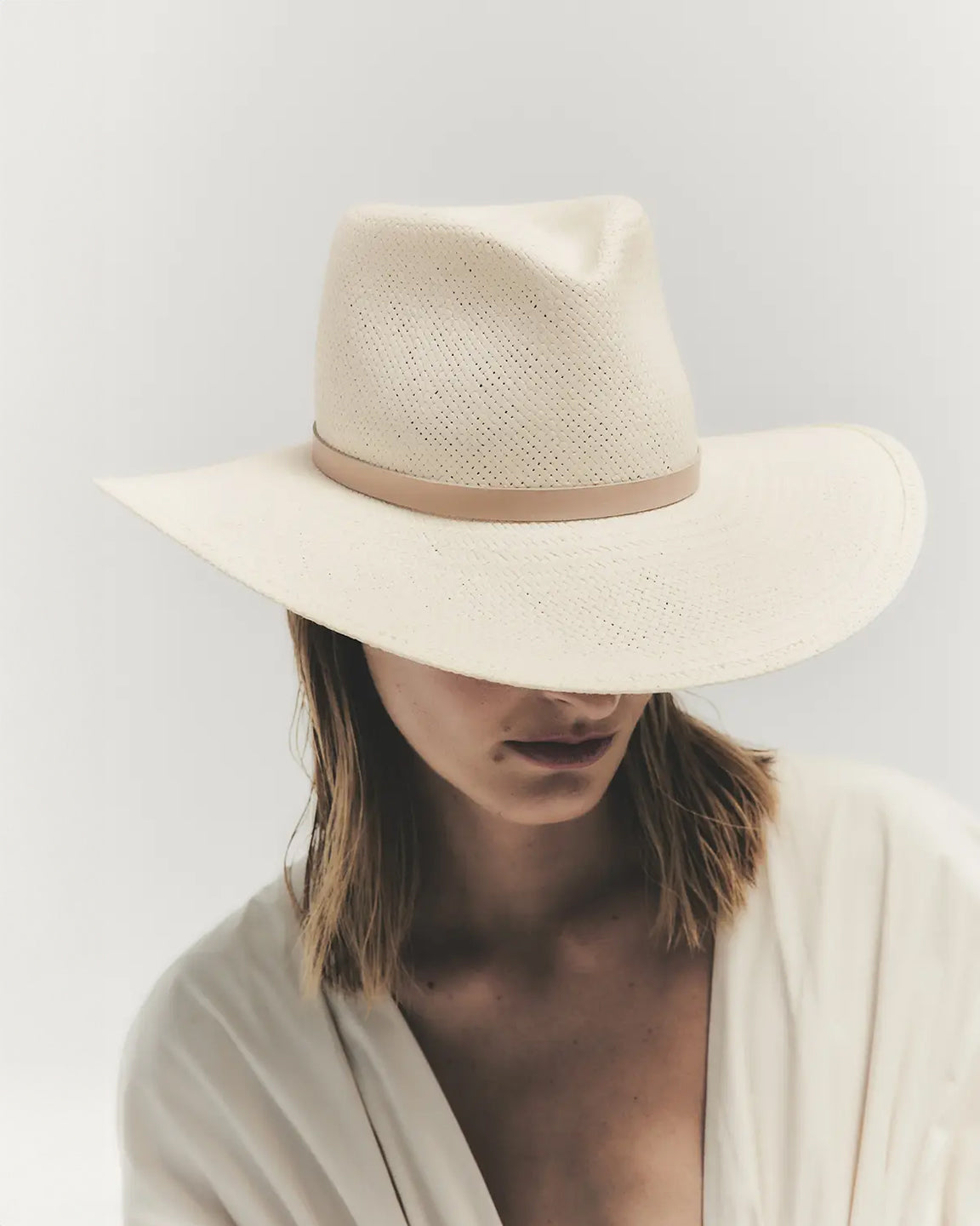 Janessa Leone Sherman Packable Fedora in Natural