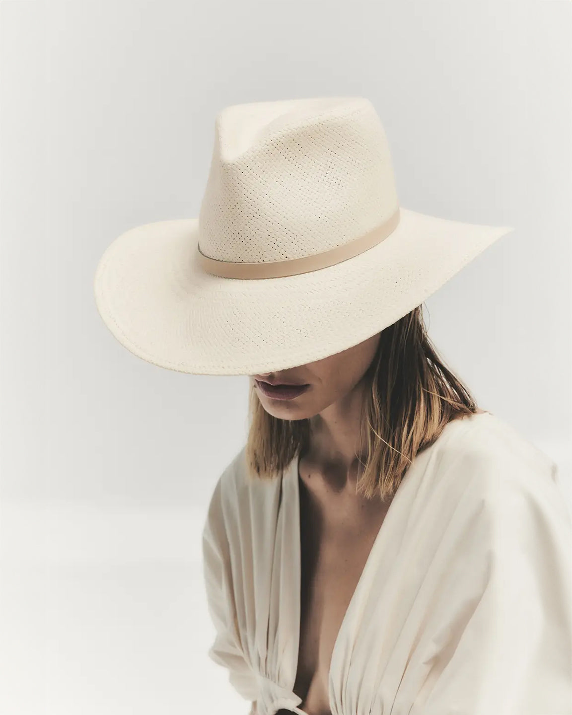 Janessa Leone Sherman Packable Fedora in Natural