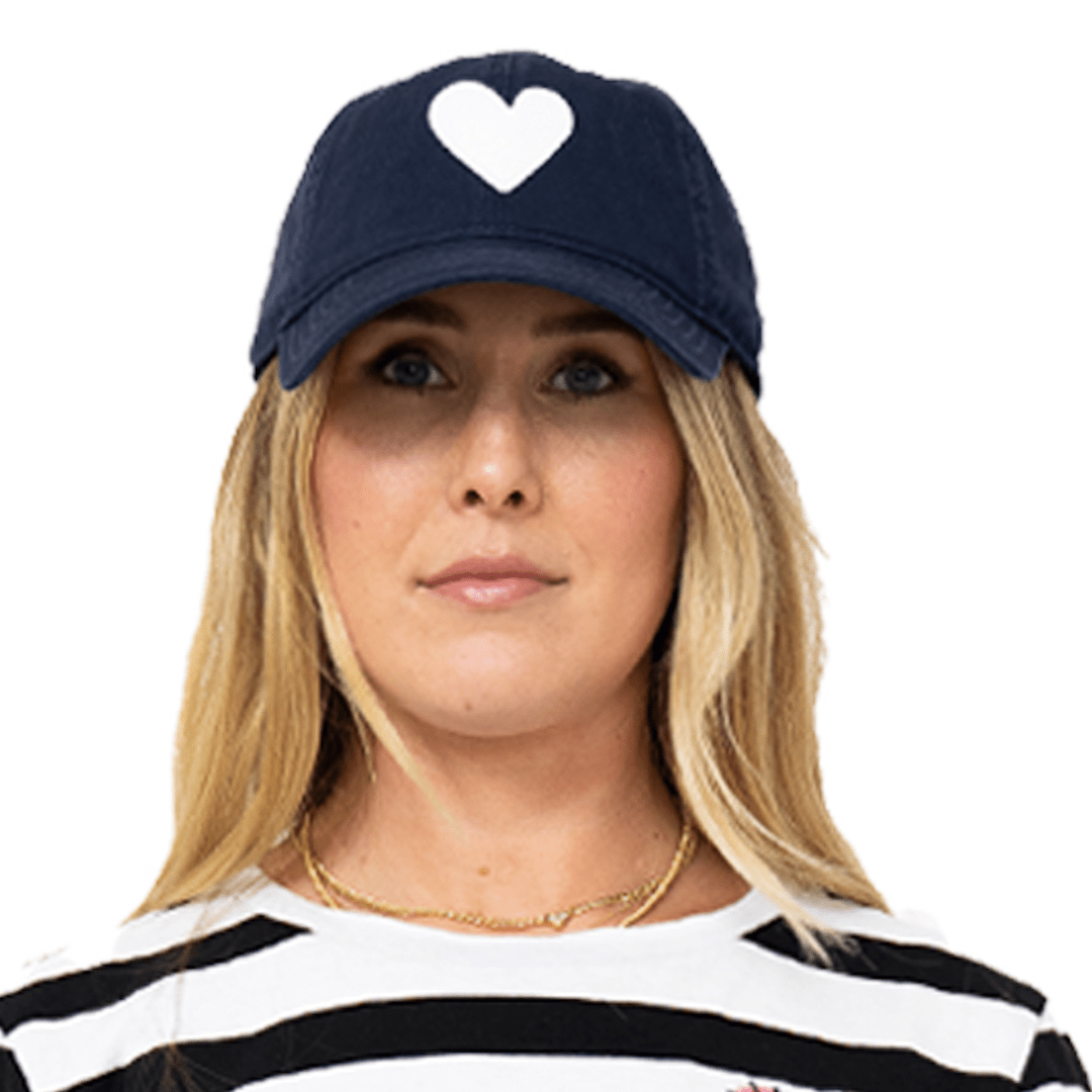 Baseball Hat Heart Patch Indigo/White