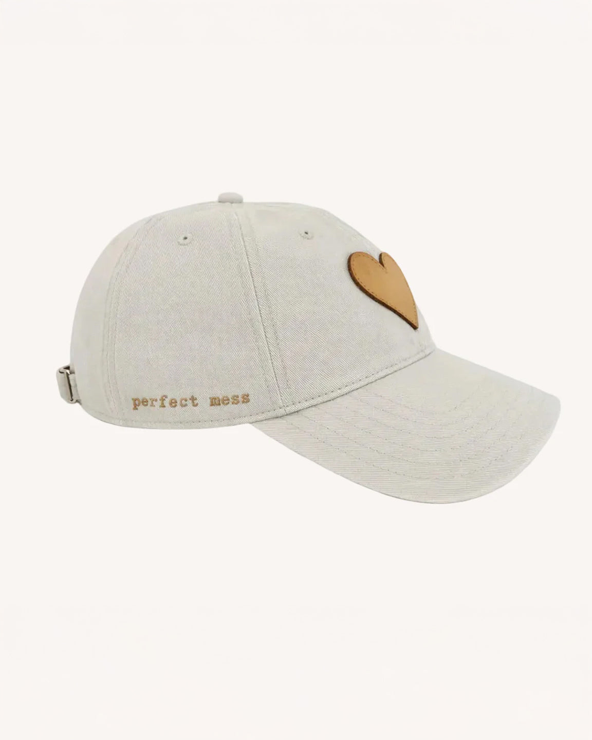 Kerri Rosenthal Imperfect Leather Camel Heart Hat in Light Gray