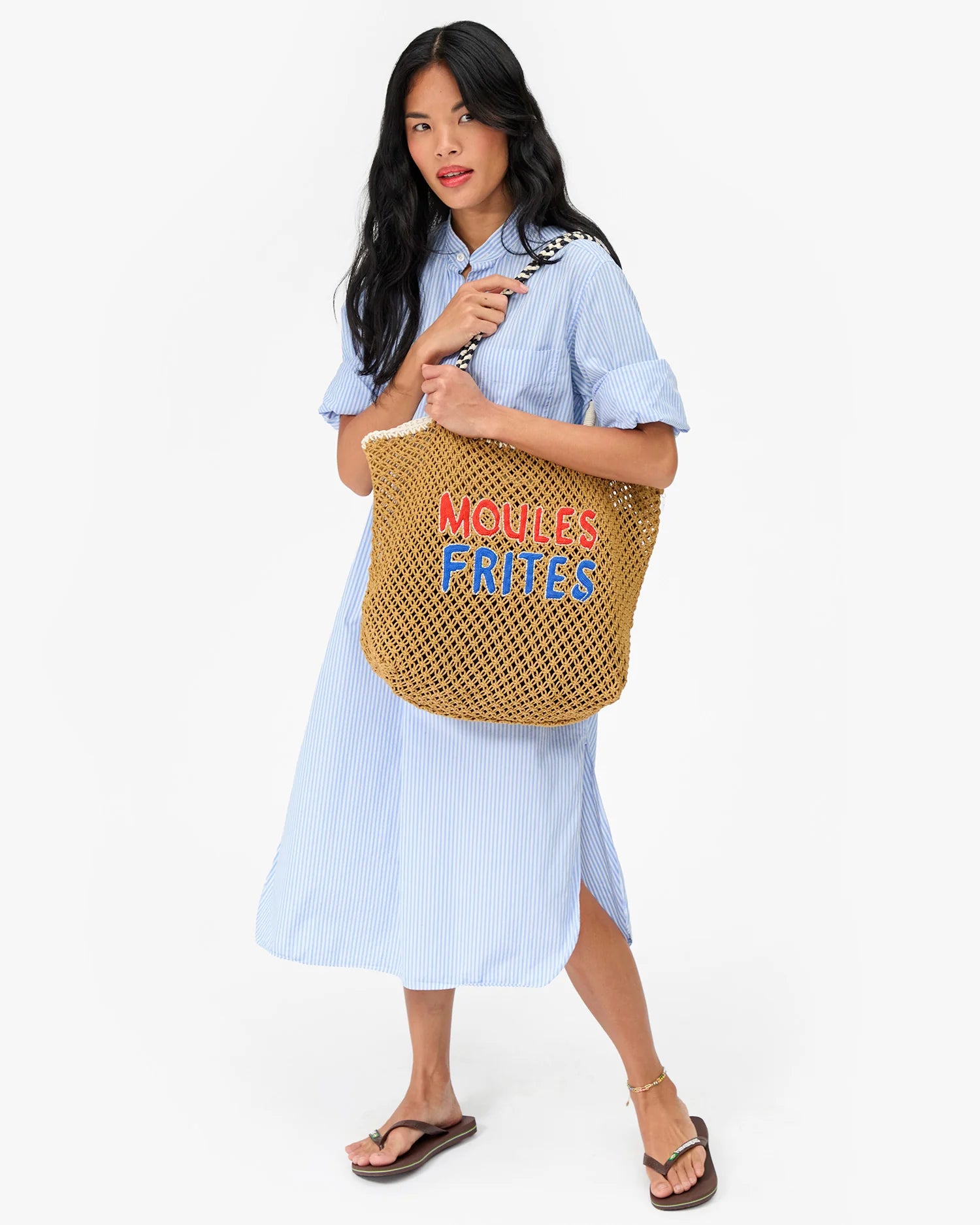 Clare V. Lete Tote Moules Frites Tan