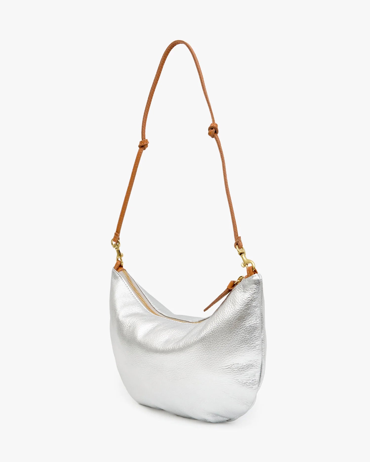 Clare V. Lune Lamba Handbag In Silver