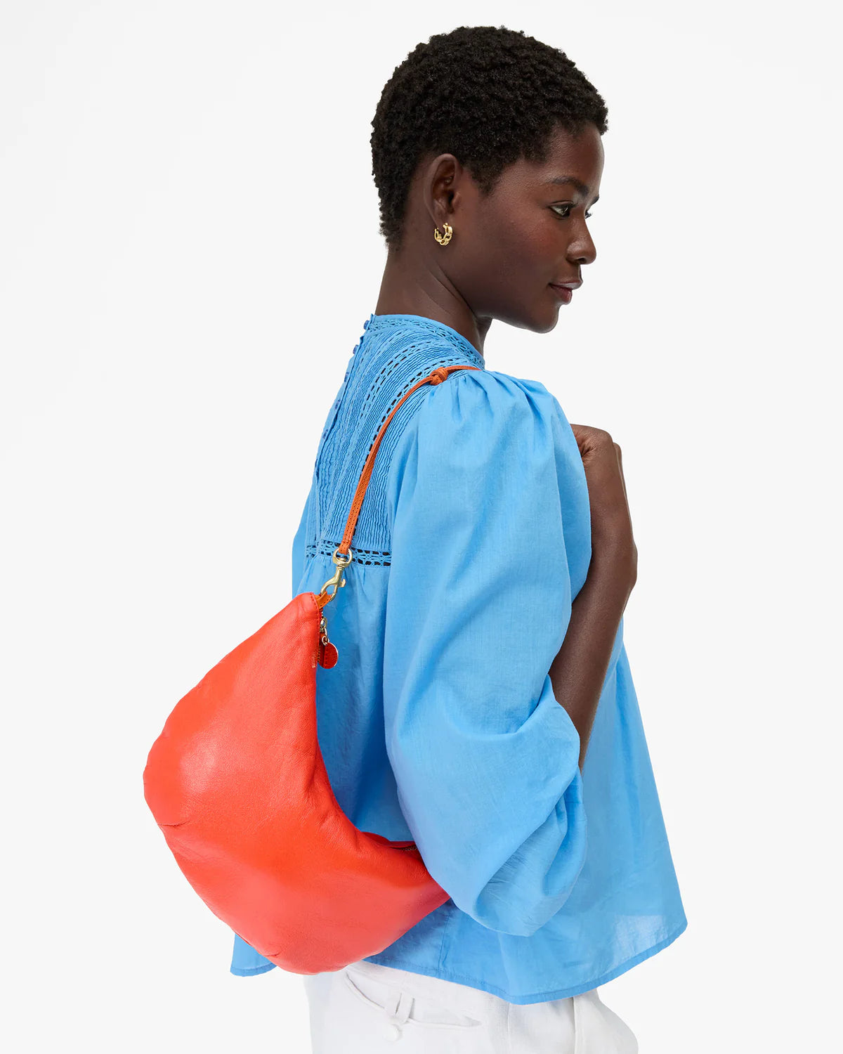 Clare V. Lune Handbag in L'Orange L'ete Nappa