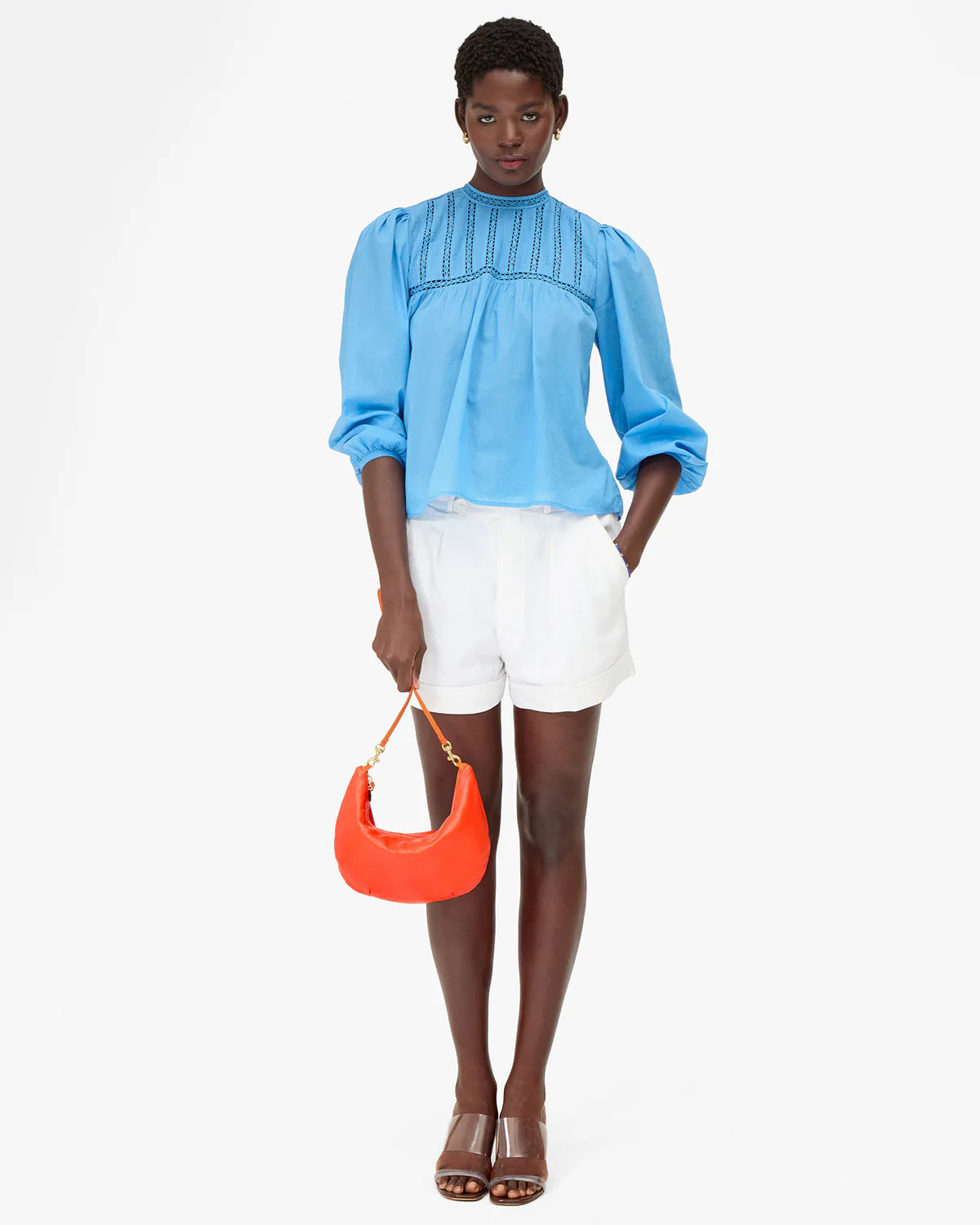 Clare V. Lune Handbag in L'Orange L'ete Nappa