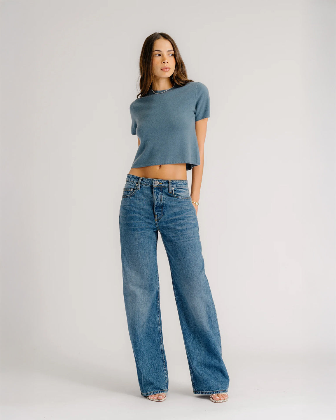 SABLYN Charleston Relaxed Crewneck In Smoky Blue