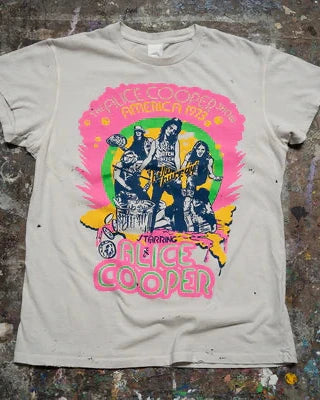MadeWorn Alice Cooper Crew Tee In Vintage White