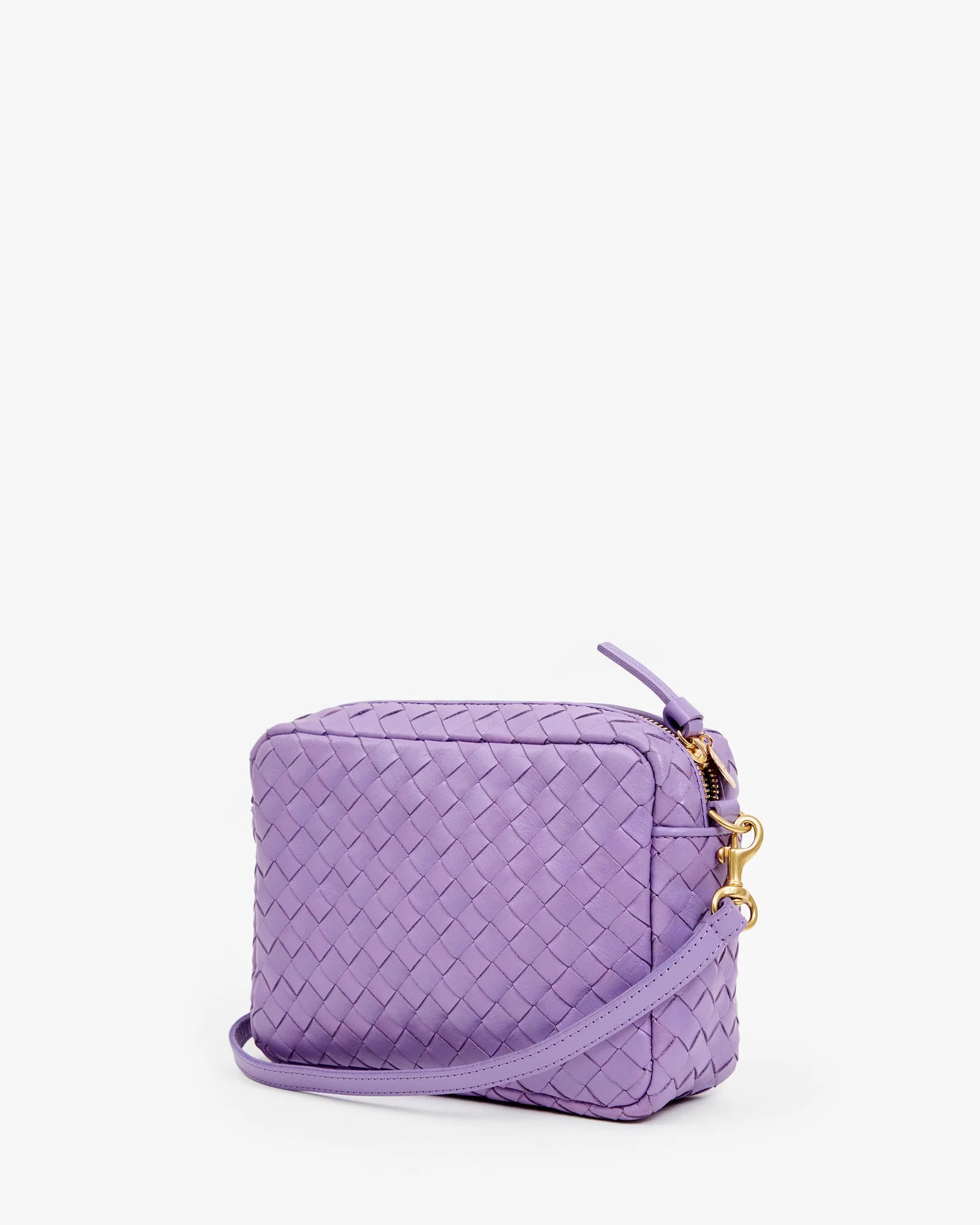 Clare V. Medium Woven Midi Sac in Diagonal Jacaranda