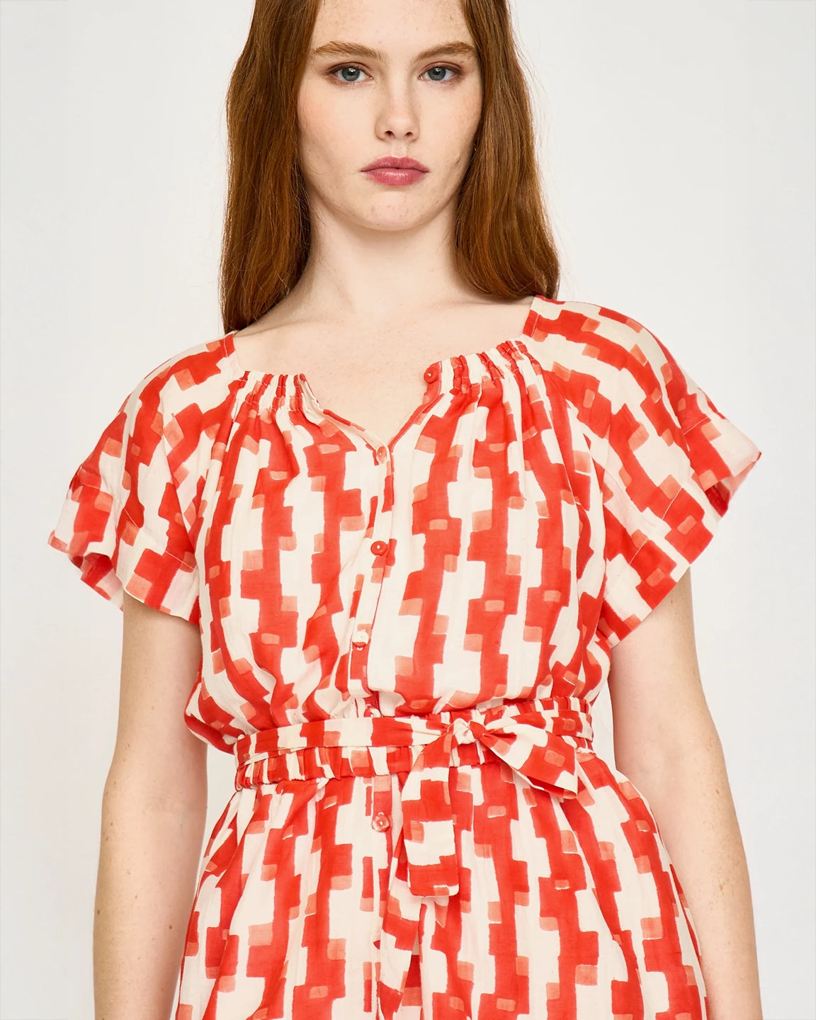 Mirth Vienna Short Dress in Cherry Hopscotch