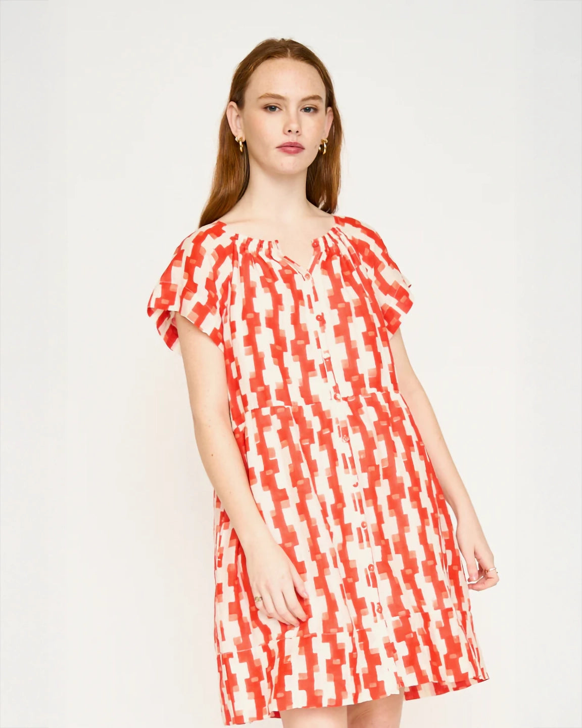 Mirth Vienna Short Dress in Cherry Hopscotch