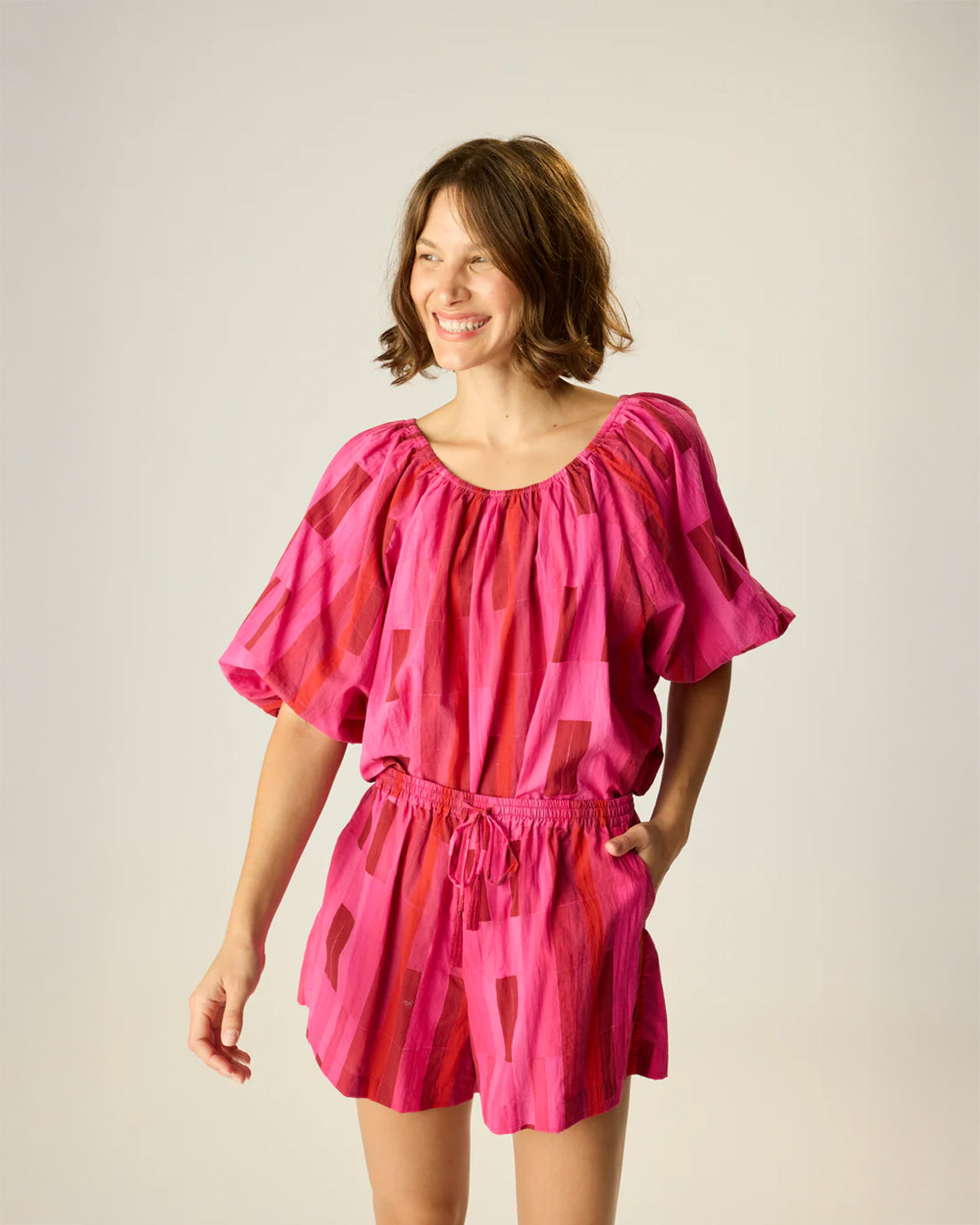 Natalie Martin Jasper Short in Sea Glass Cotton Pink
