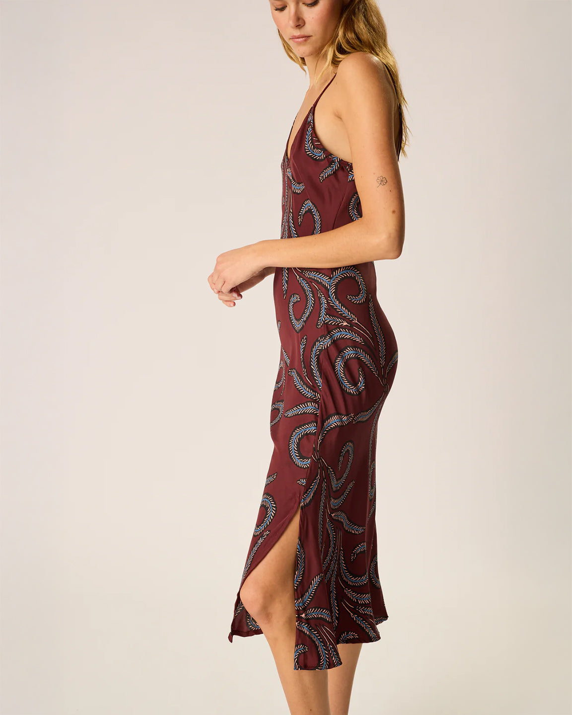Natalie Martin Leandra Dress In Feather Bordeaux