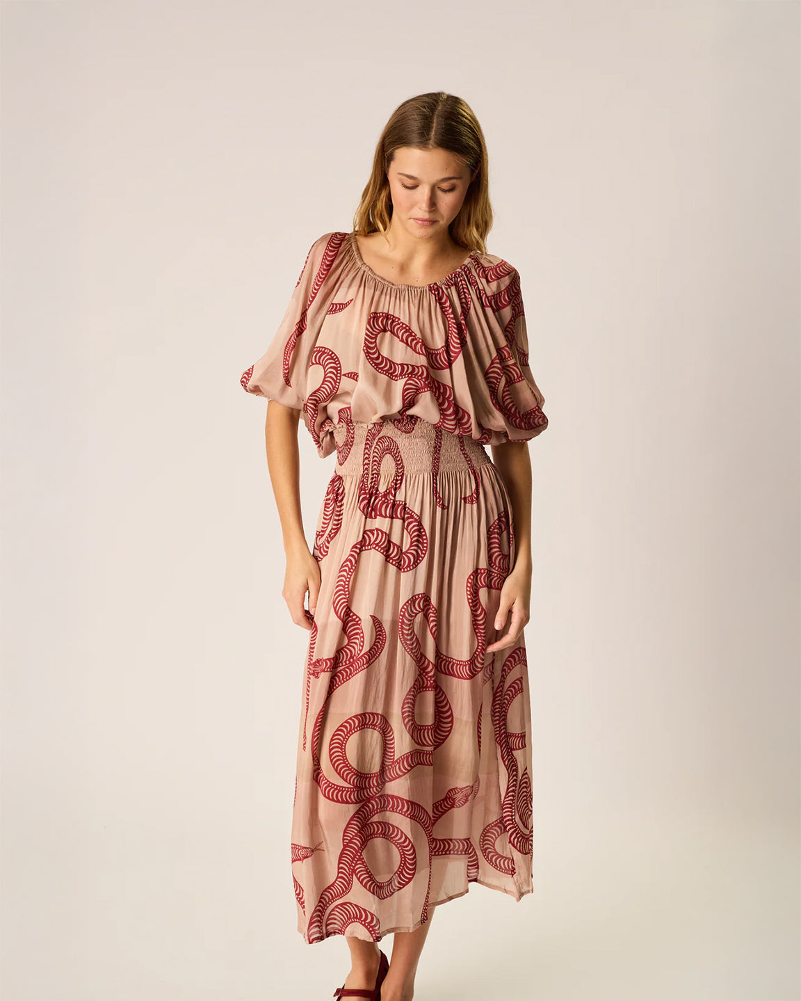 Natalie Martin Ella Top in Ament Snake Bone