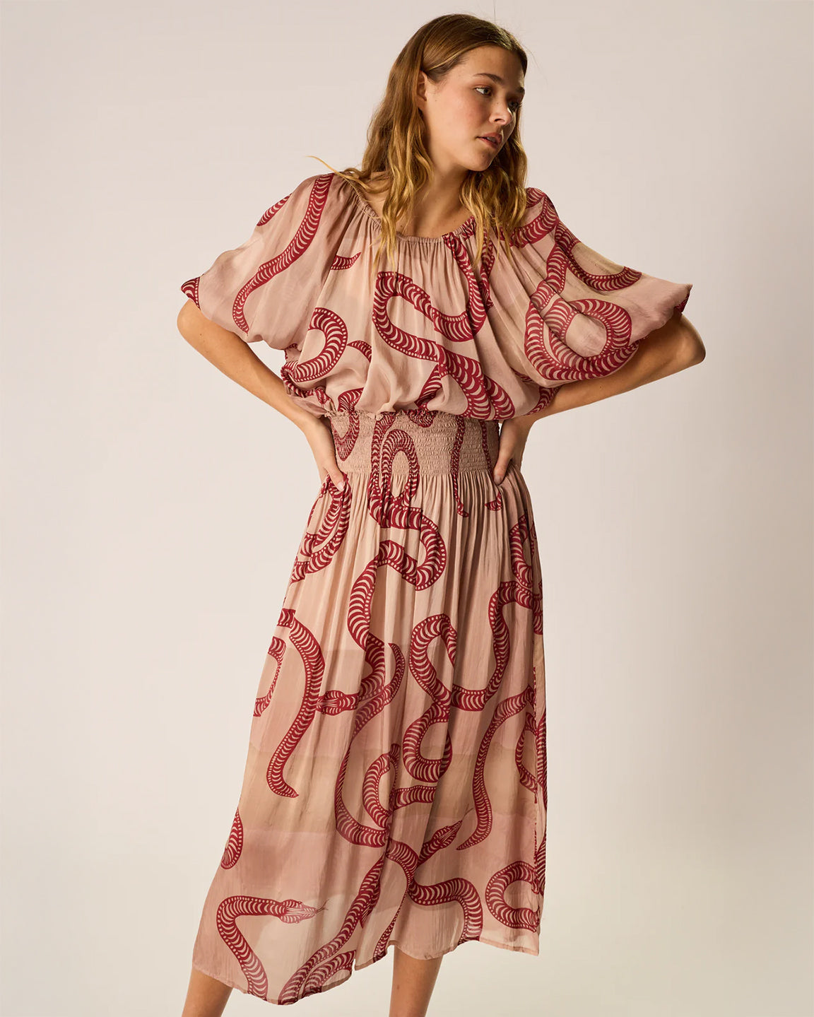 Natalie Martin Ella Top in Ament Snake Bone