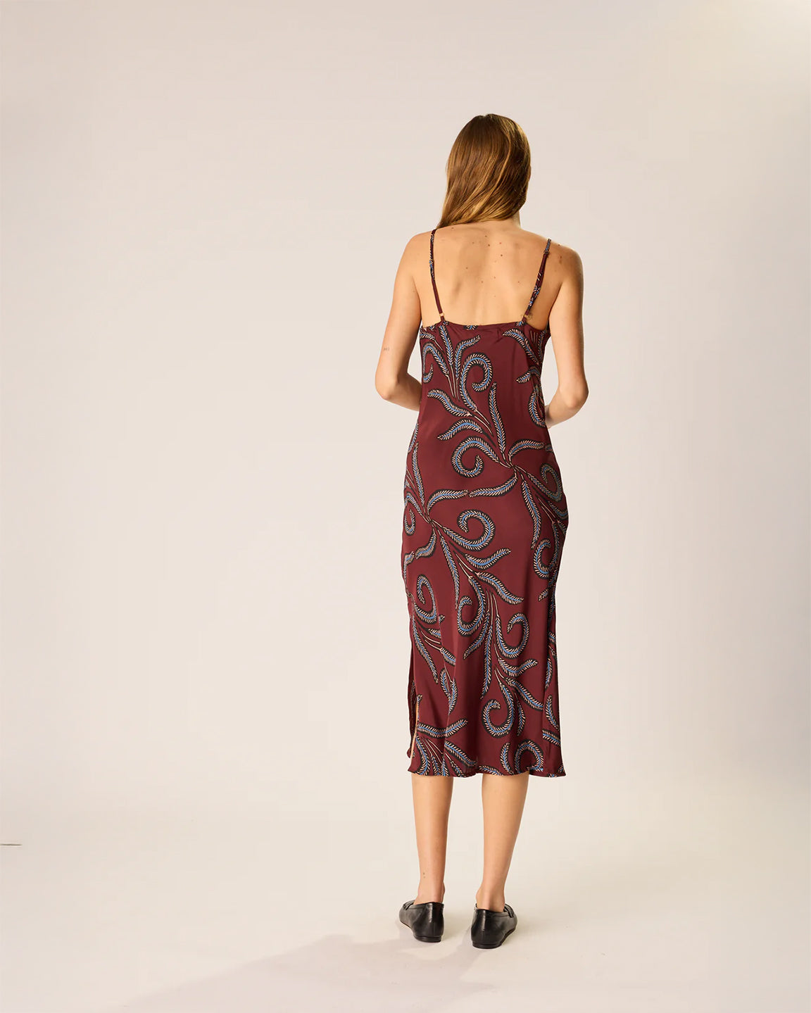 Natalie Martin Leandra Dress In Feather Bordeaux