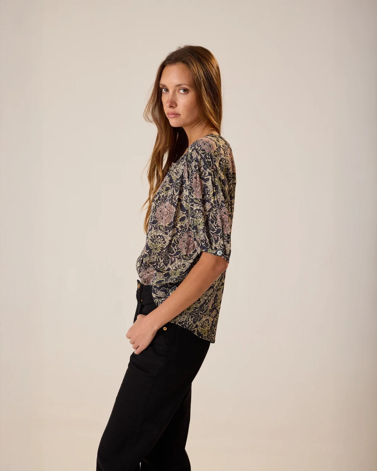 Natalie Martin Violet Top In Botanica Dusk