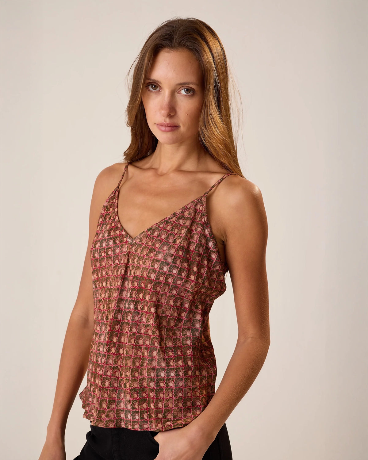 Natalie Martin Heath Cami In Scallop Rosewood