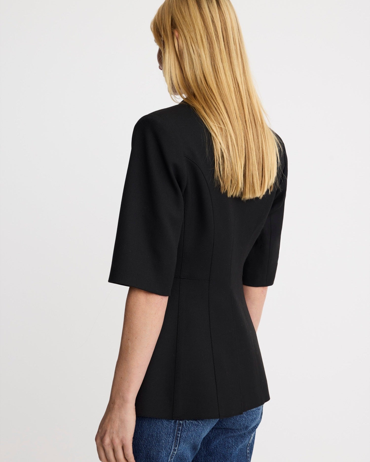 Short Sleeve Seamed Blazer