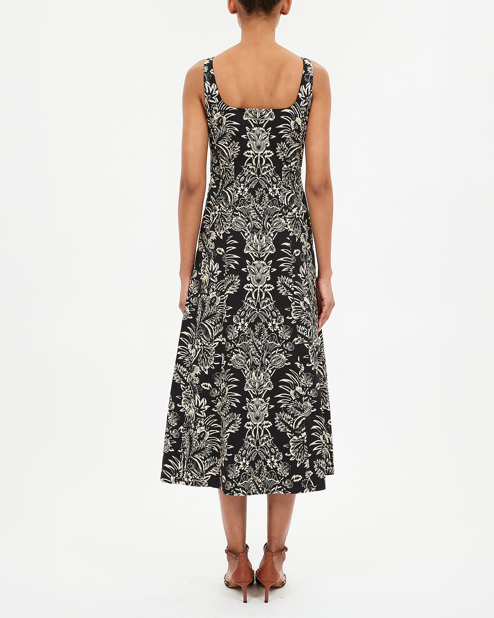 Ulla Johnson Natali Tank A-Line Dress in Noir Floral