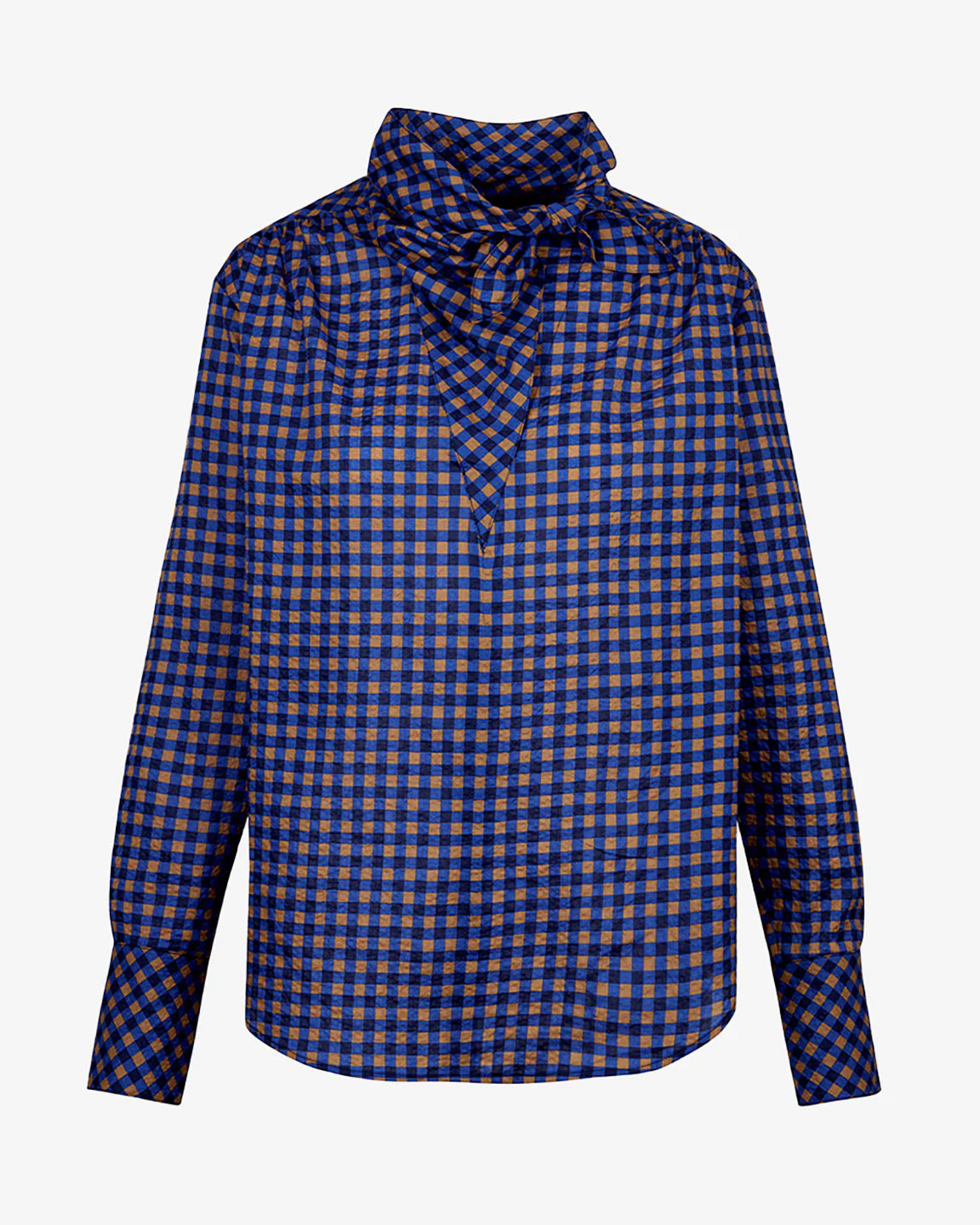 Smythe Bandana Neck Shirt in Blue Gingham