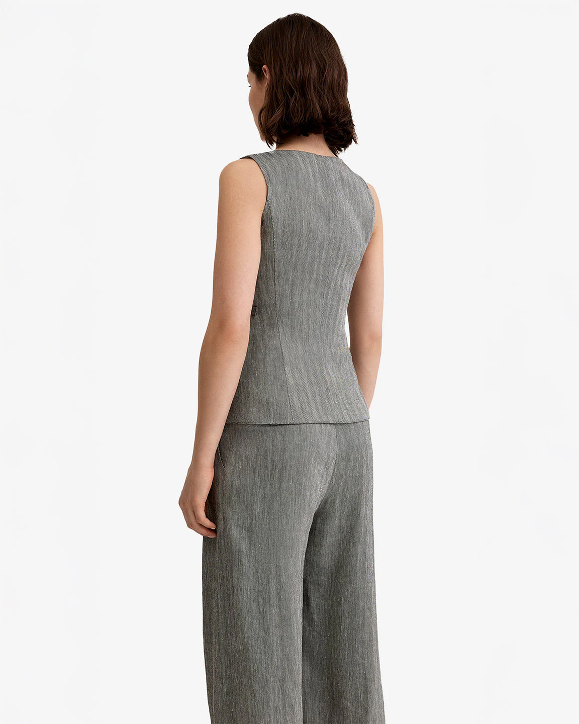 Smythe Exposed Zip Pleated Pant in Granite