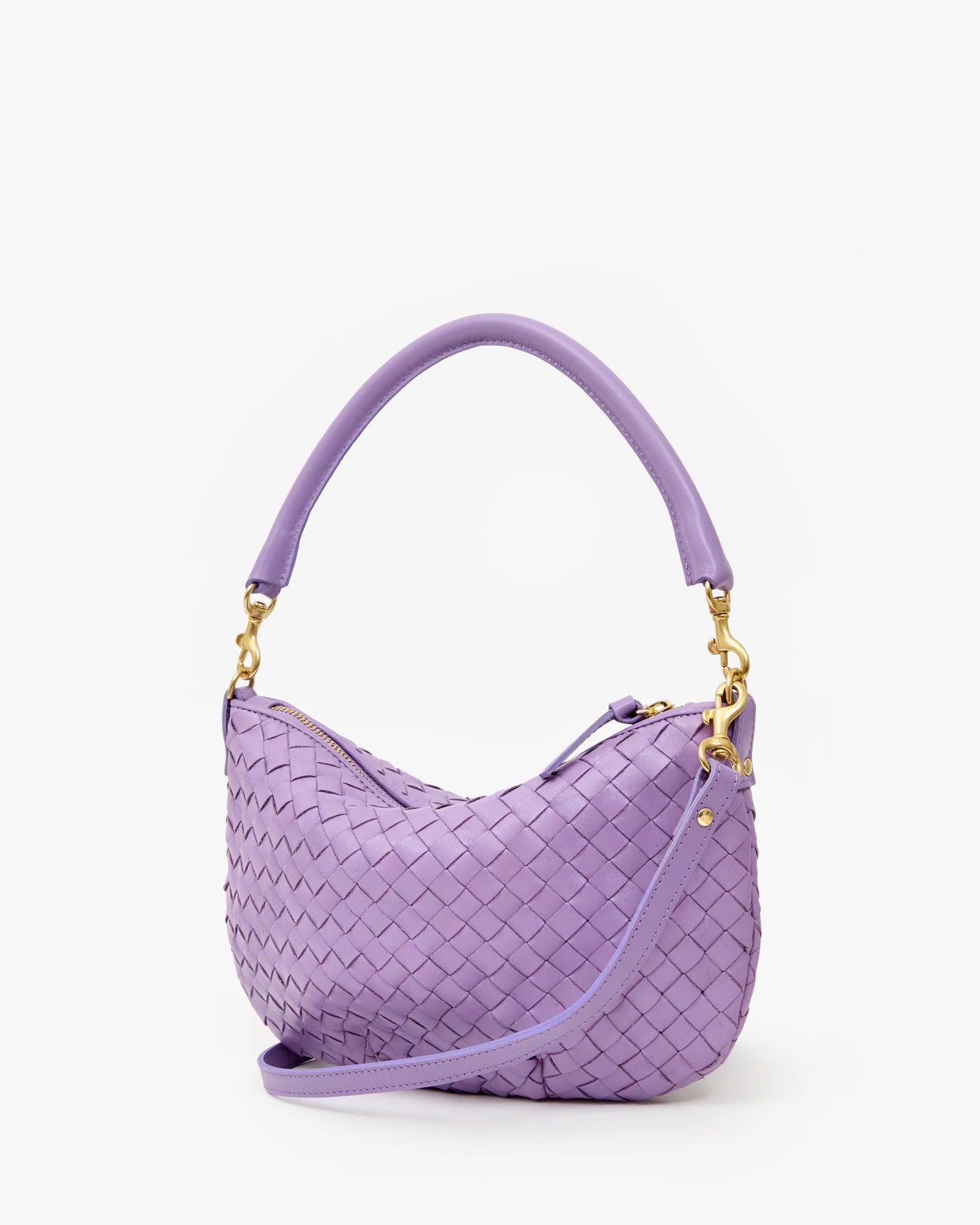 Clare V. Petit Moyen Messenger Medium Woven Diagonal Jacaranda