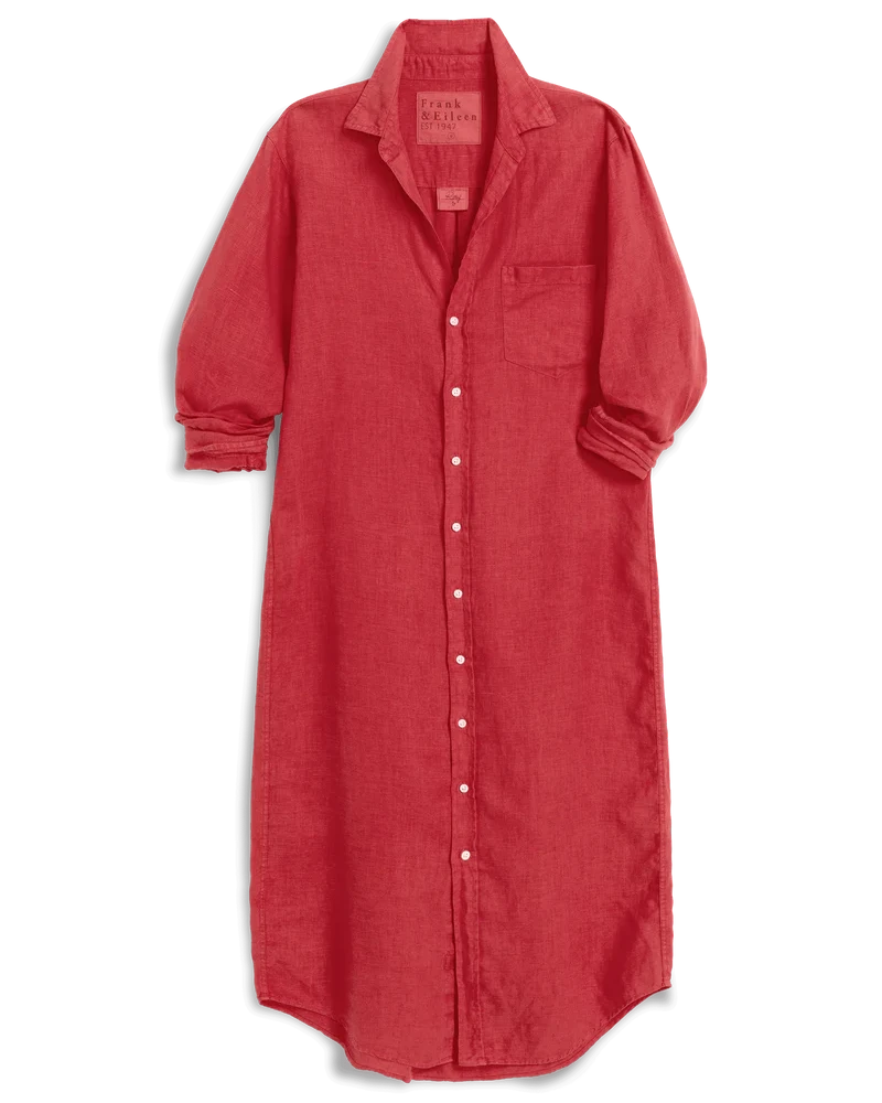 Red shirt dress on a white background