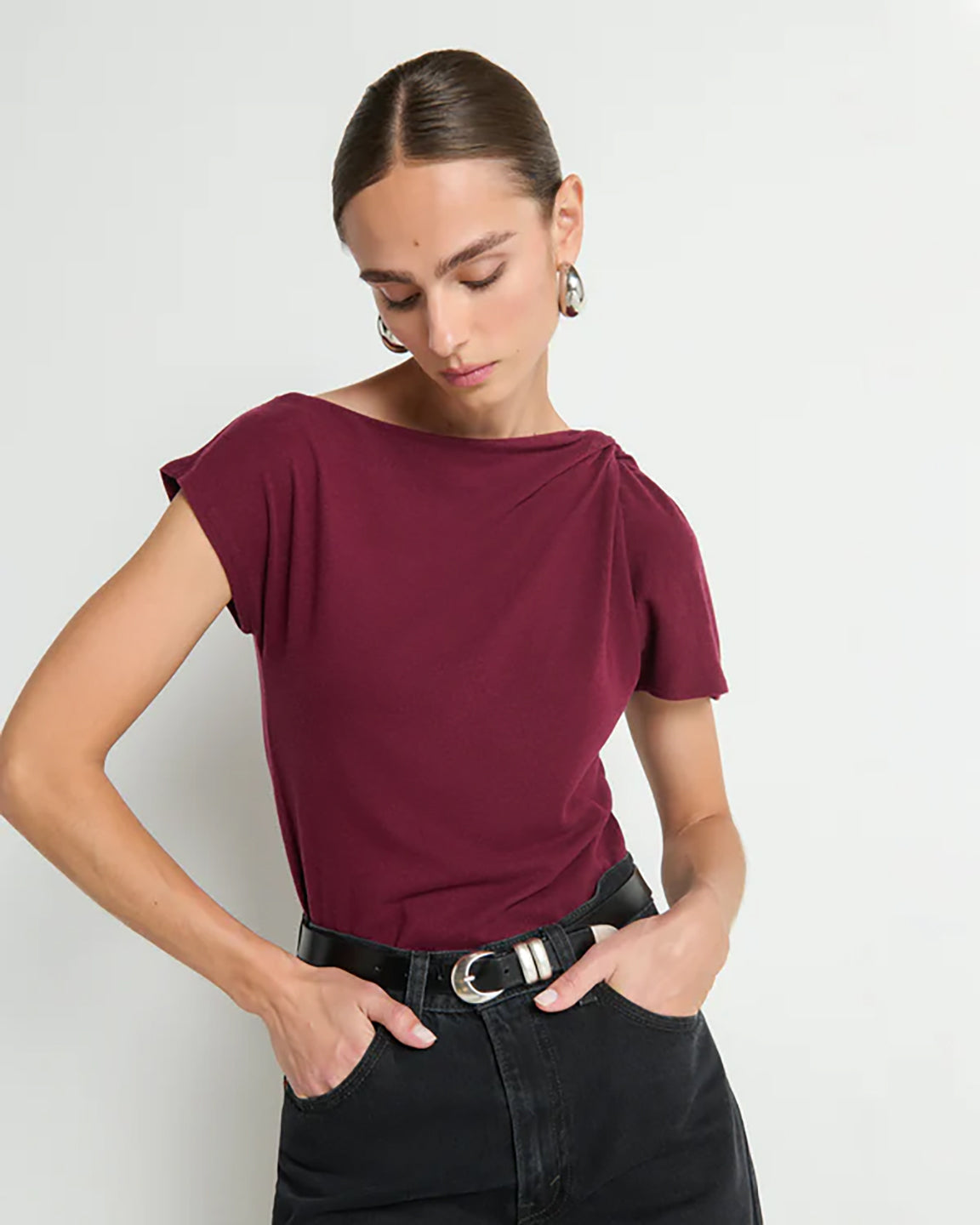 Nation Rosie Knot Top In Port