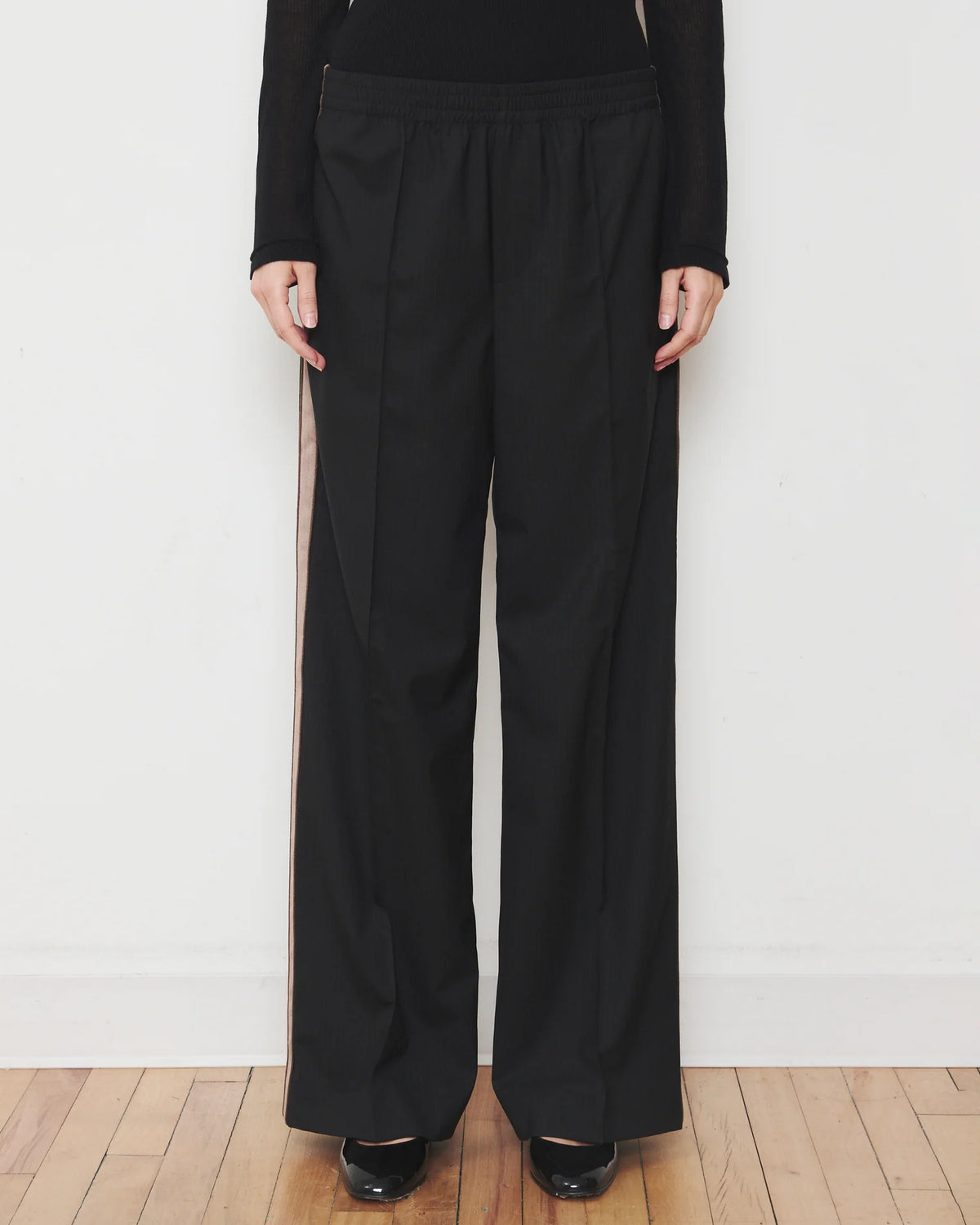 WE-AR4 Chaplin Trouser in Black Pinstripe