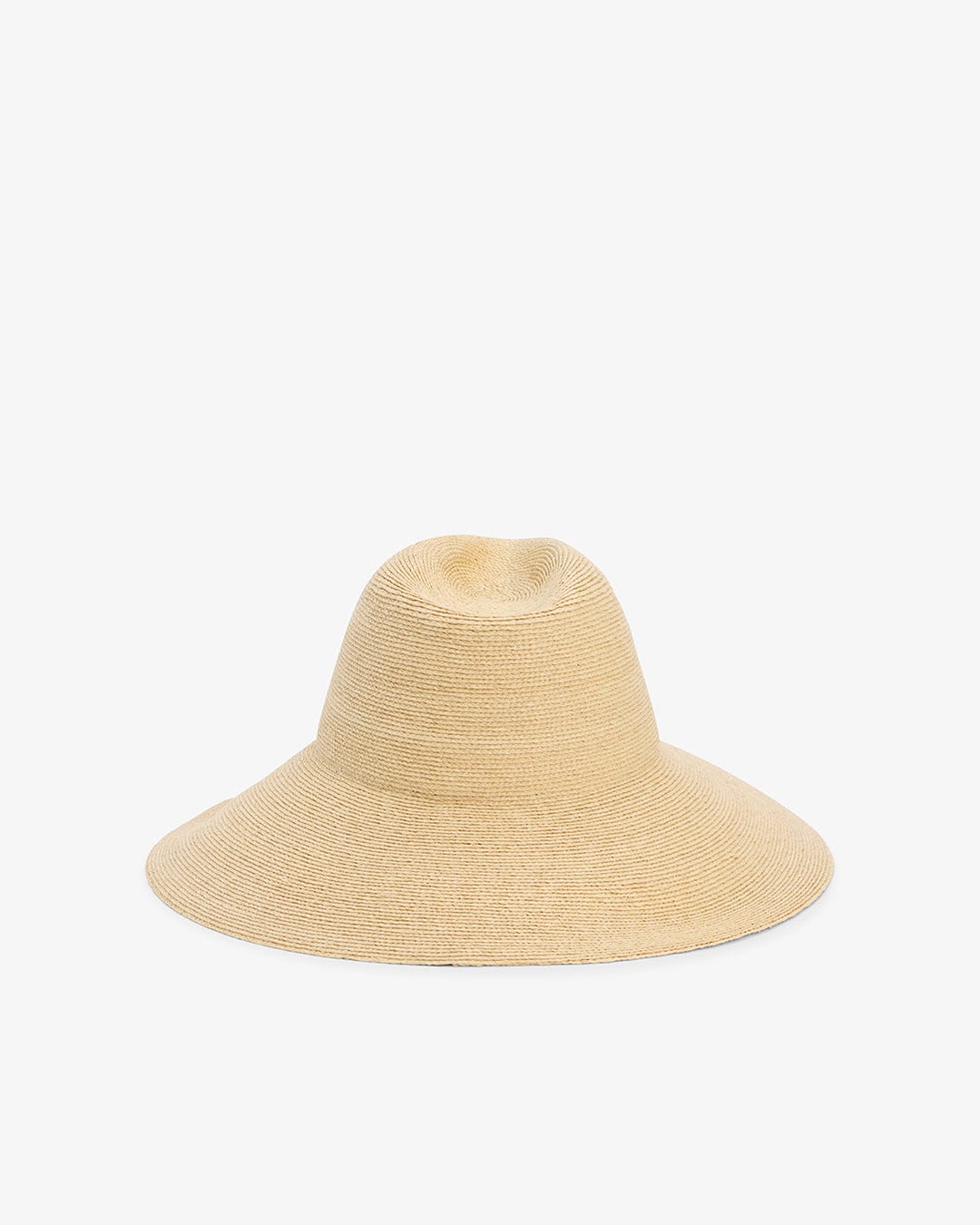 Beige straw hat on a white background