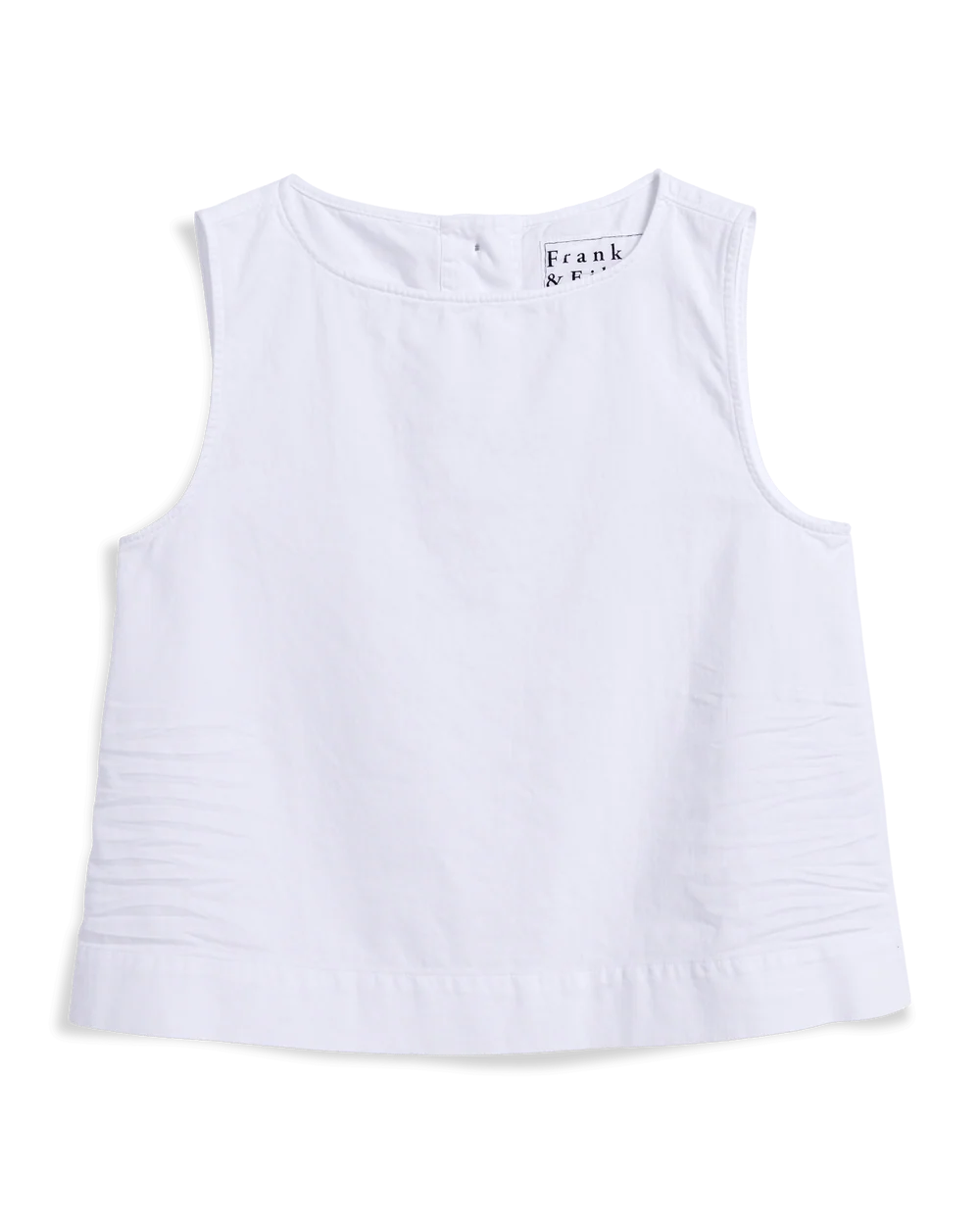 Frank & Eileen Shell Tank In White Tattered Denim