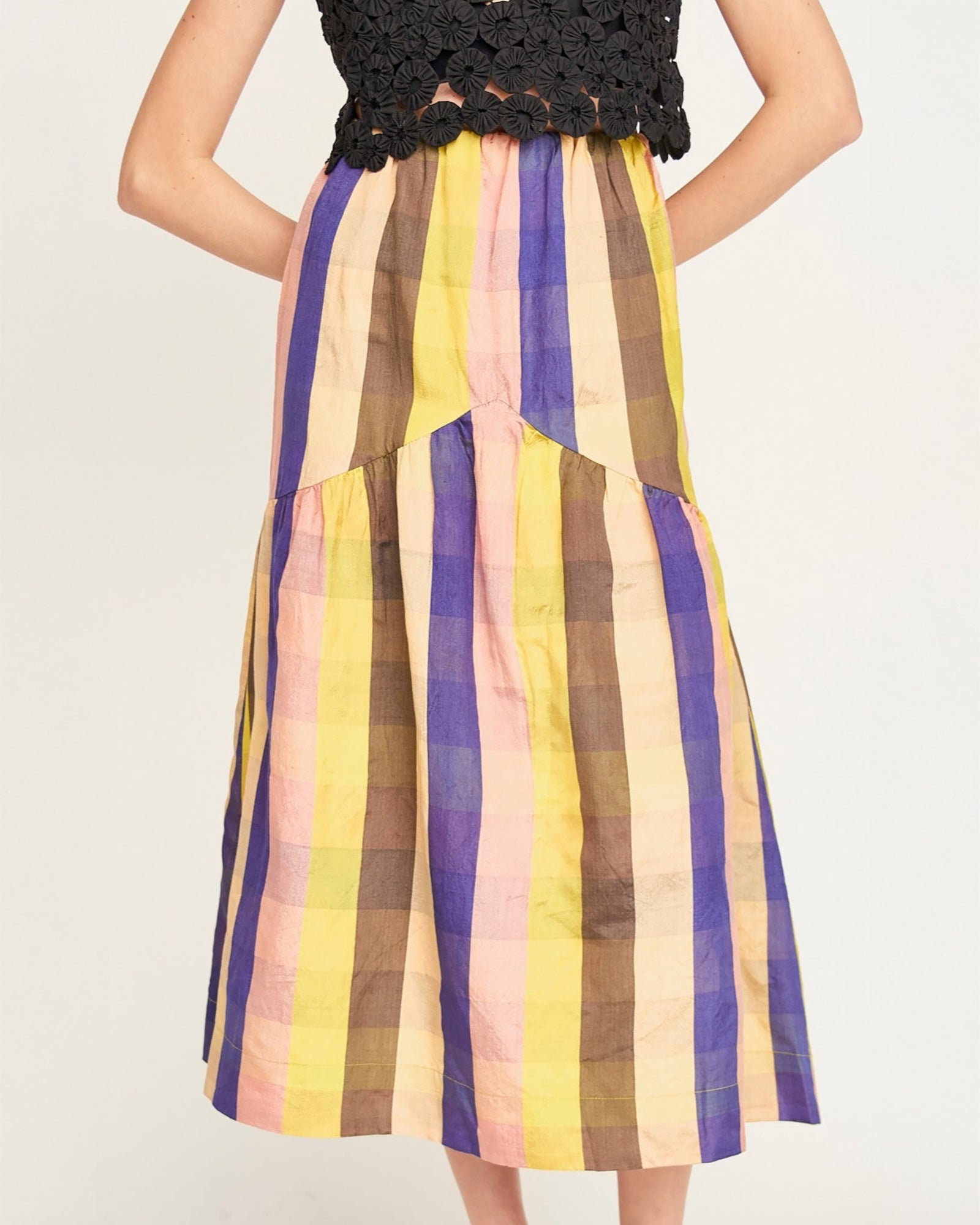 Mirth Brighton Skirt in Citron Plaid